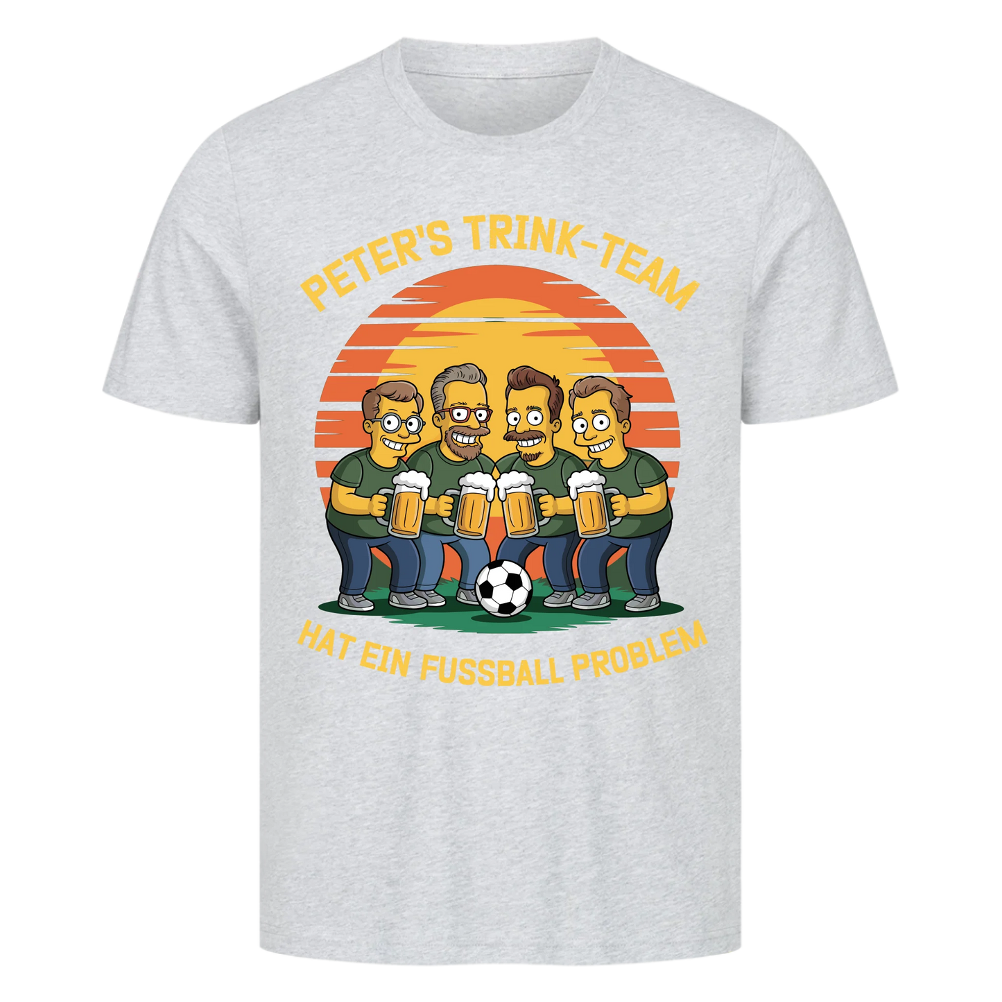 ⚽🍺 Peter's Trink Team hat ein Fussball Problem Personalisiert T040 Premium T-Shirt