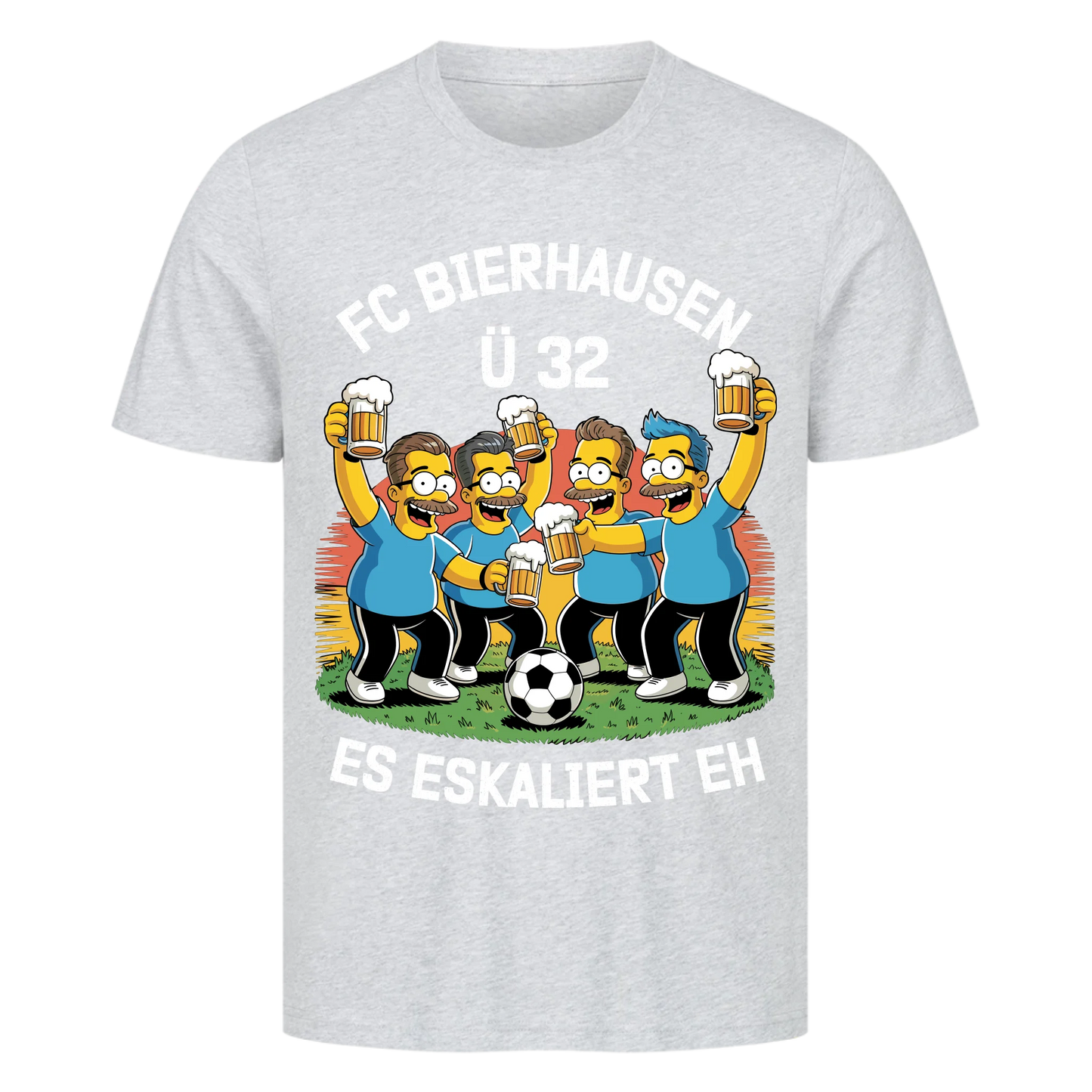 ⚽🍺 FC Bierhausen Ü32 Es eskaliert eh Personalisiert T047 Premium T-Shirt