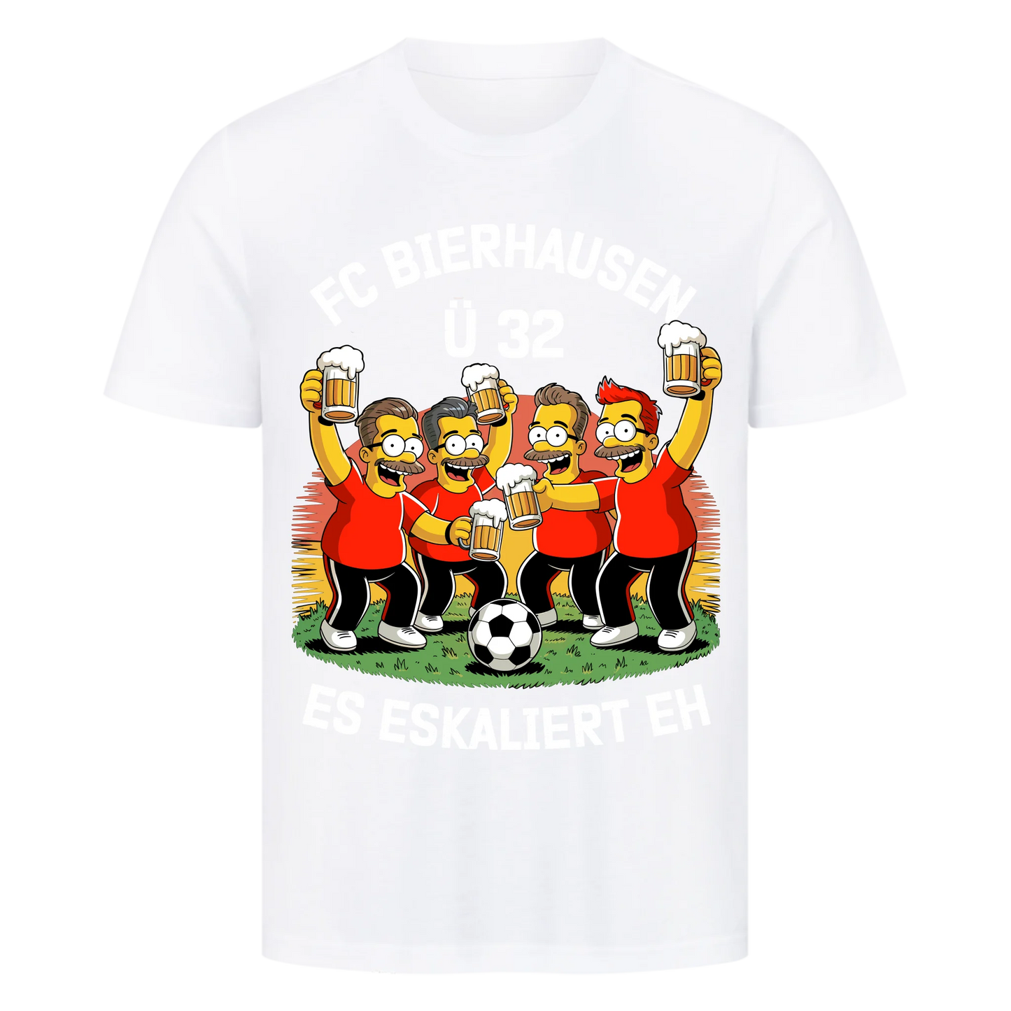 ⚽🍺 FC Bierhausen Ü32 Es eskaliert eh Personalisiert T048 Premium T-Shirt