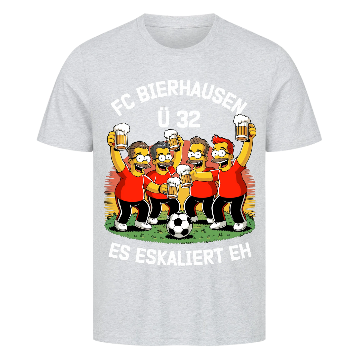 ⚽🍺 FC Bierhausen Ü32 Es eskaliert eh Personalisiert T048 Premium T-Shirt