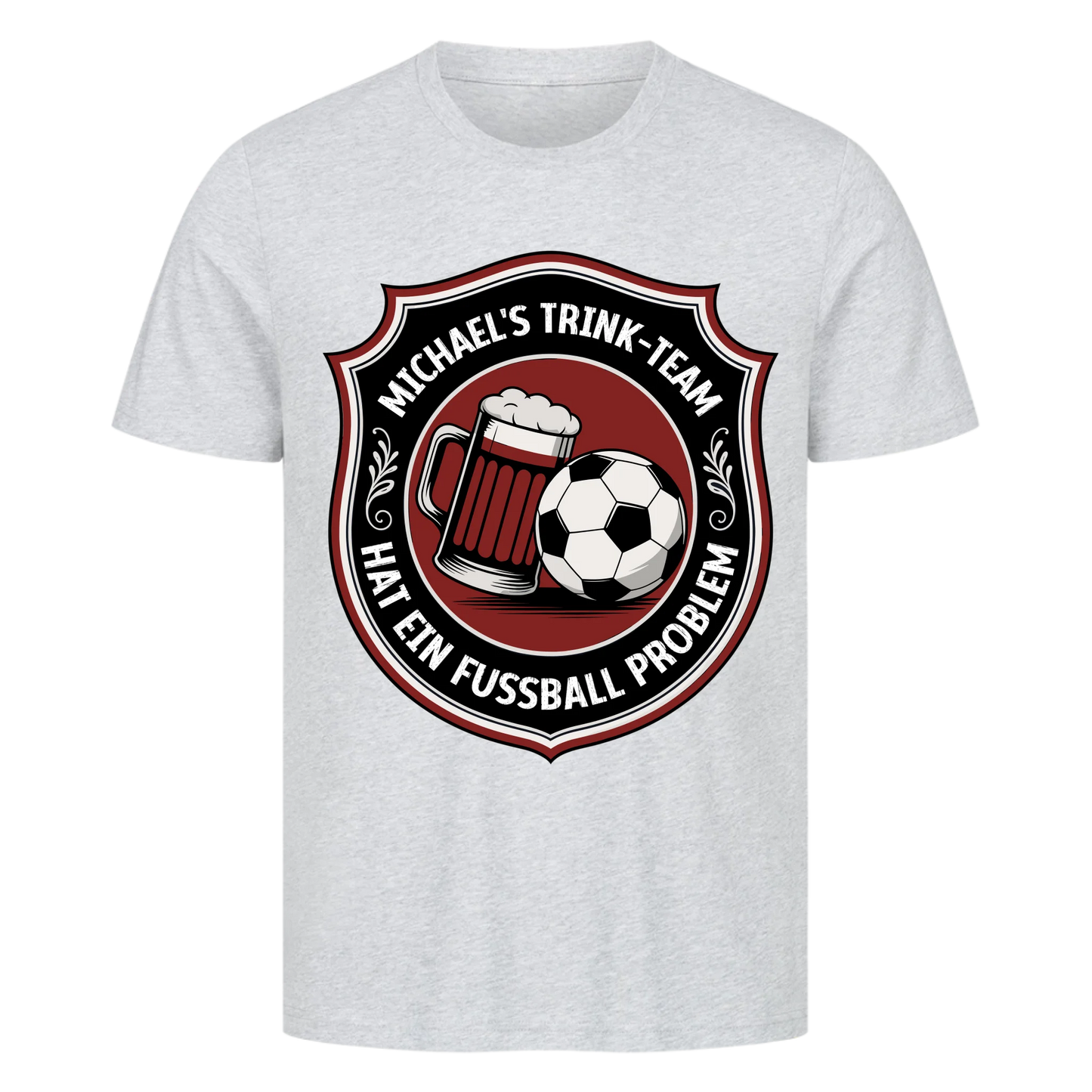 ⚽🍺 Michael's Trink Team hat ein Fussball Problem Personalisiert T049 Premium T-Shirt