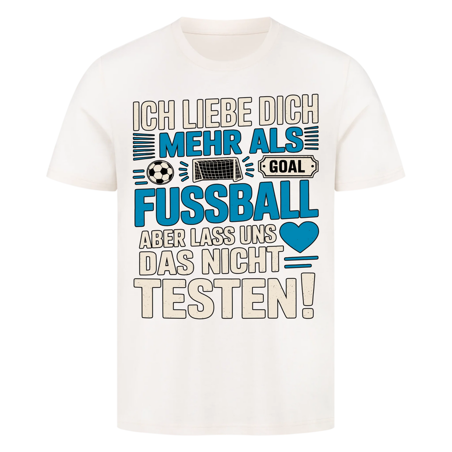 Ich liebe dich mehr als Fussball premium T-Shirt
