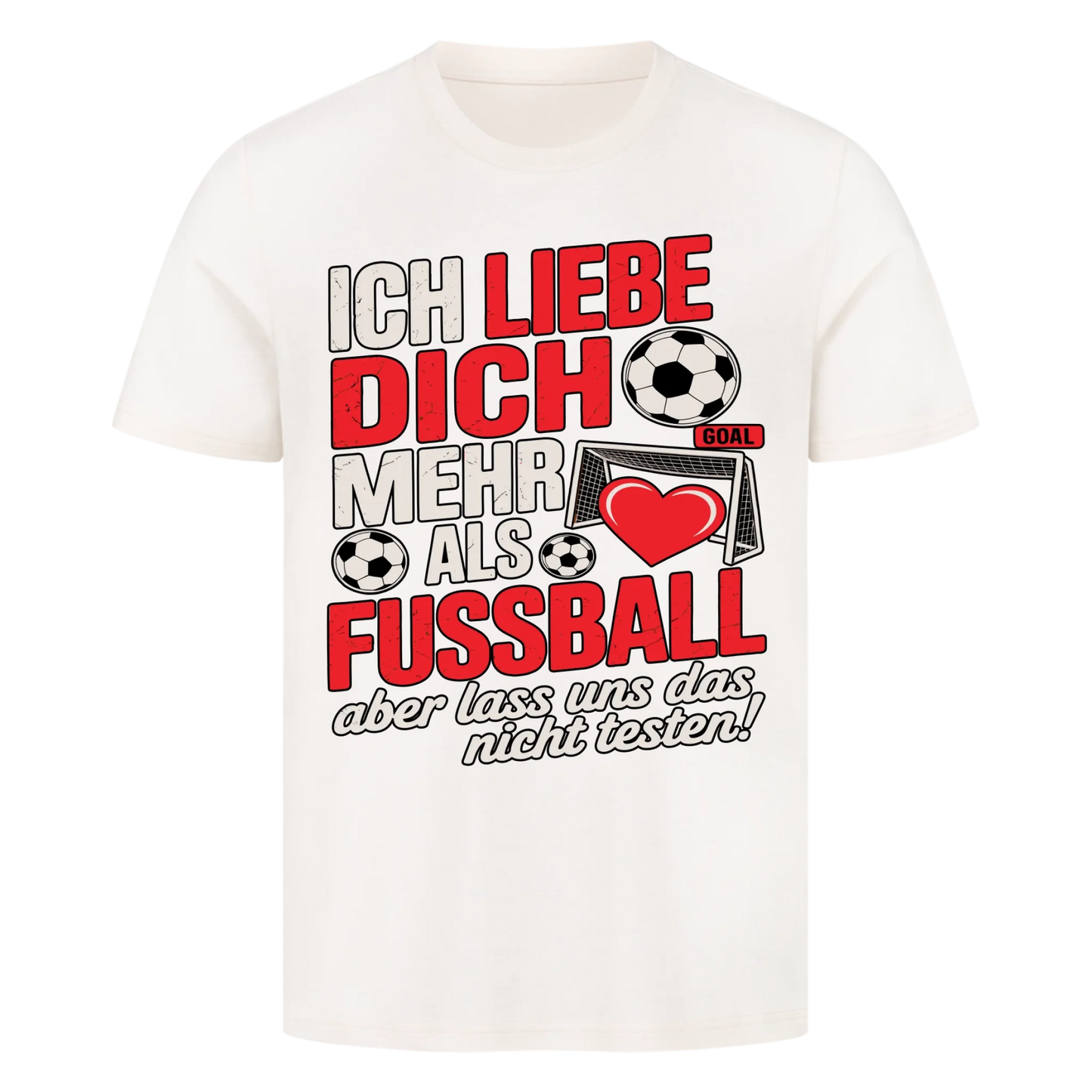 Ich liebe dich mehr als Fussball premium T-Shirt