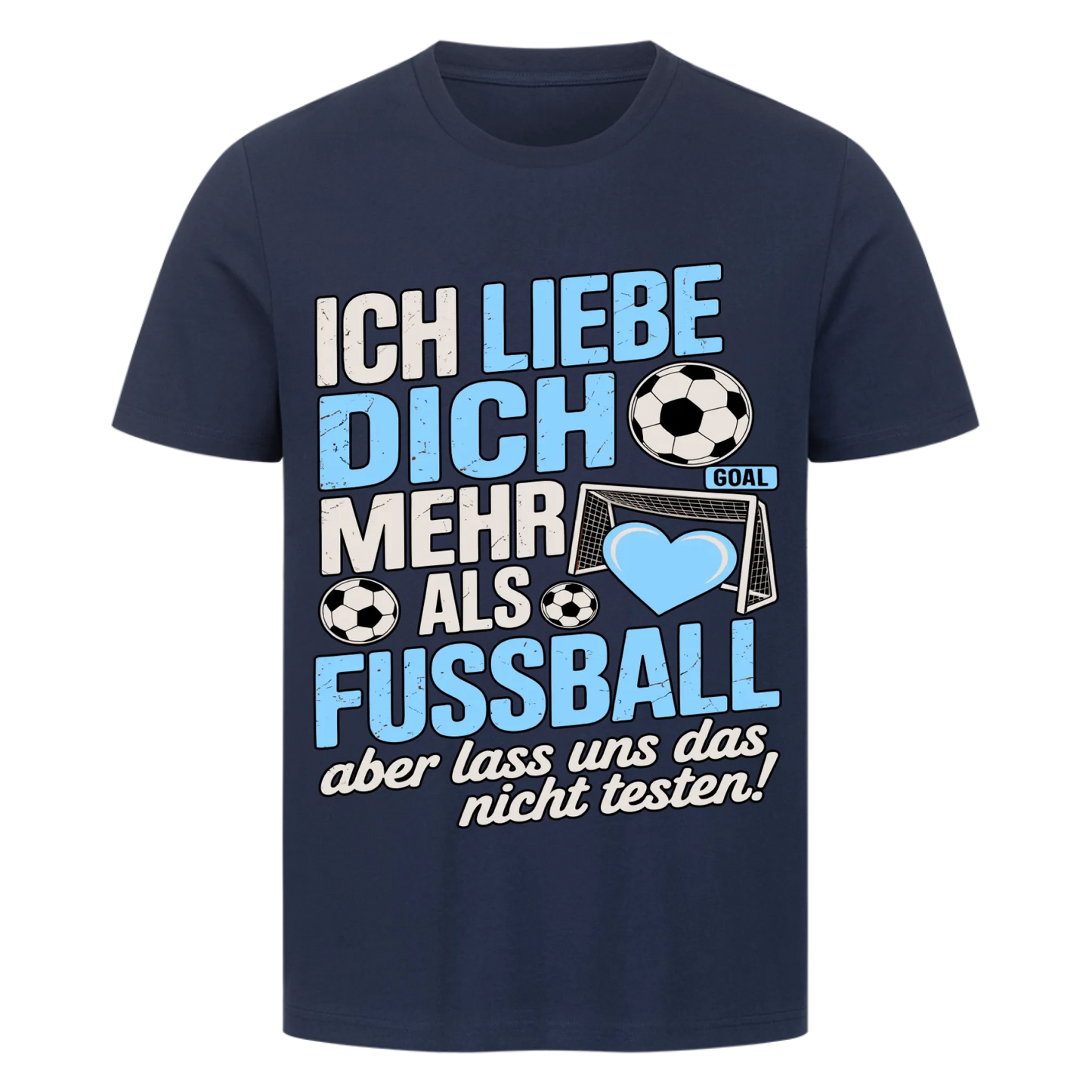 Ich liebe dich mehr als Fussball premium T-Shirt