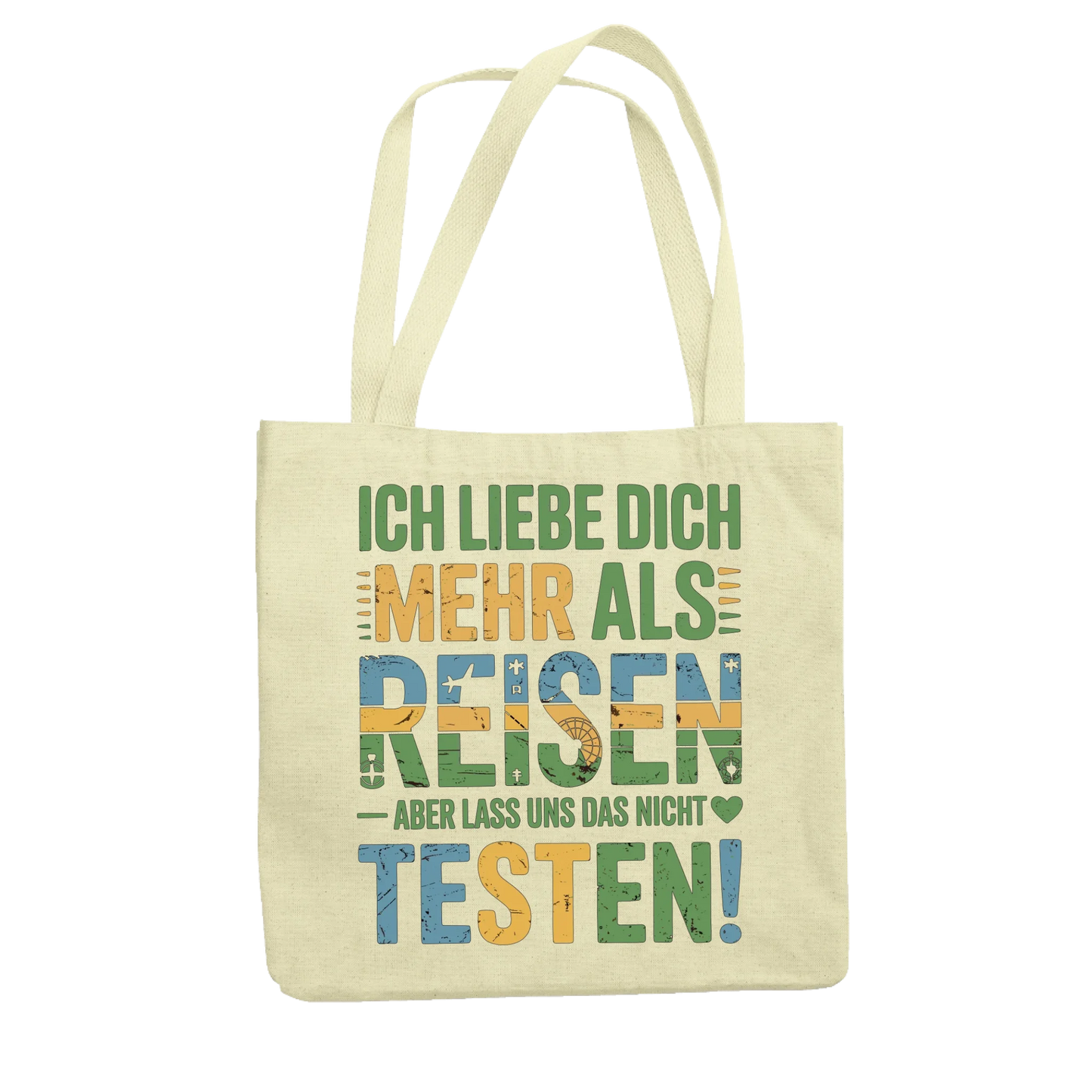 Ich liebe dich mehr als Reisen aber lass uns das nicht testen Jutetasche 11