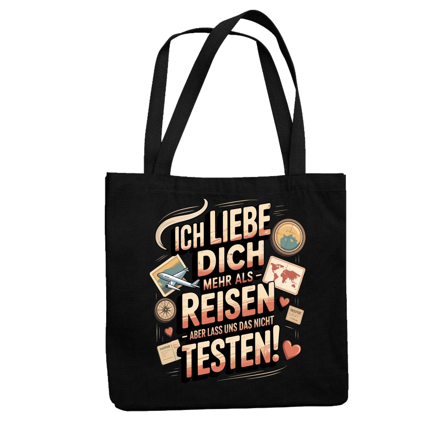 Ich liebe dich mehr als Reisen aber lass uns das nicht testen Jutetasche 14