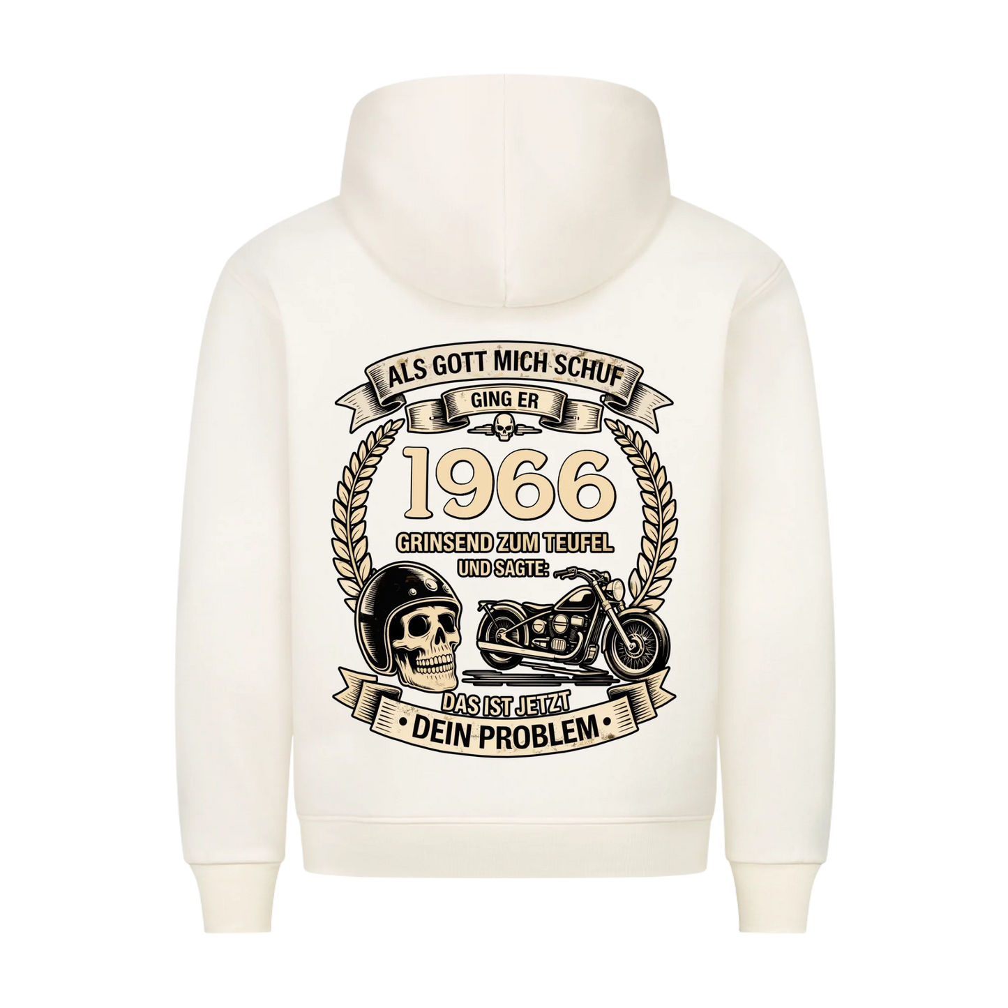 Als Gott mich schuf Biker Jahr personalisiert Premium Hoodie