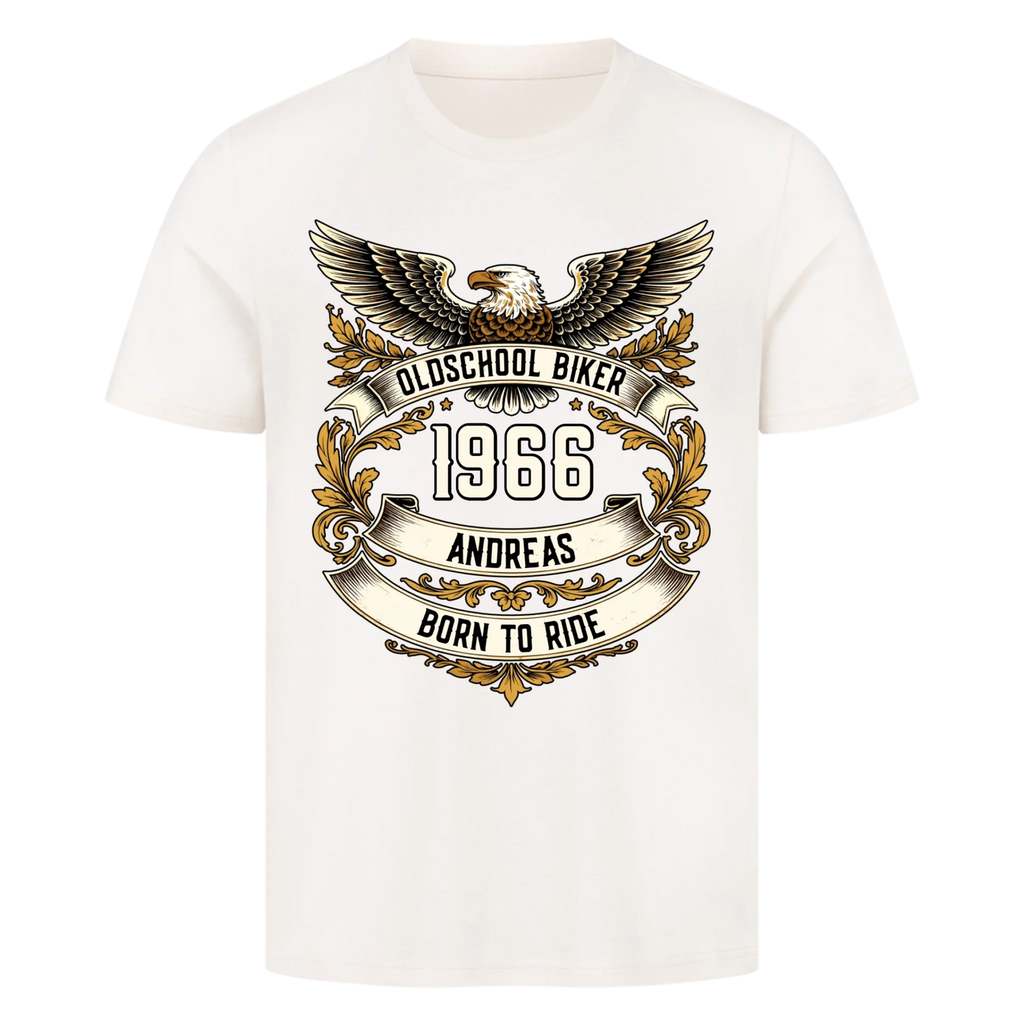 Oldschool Biker Adler – Personalisiertes Biker Premium T-Shirt