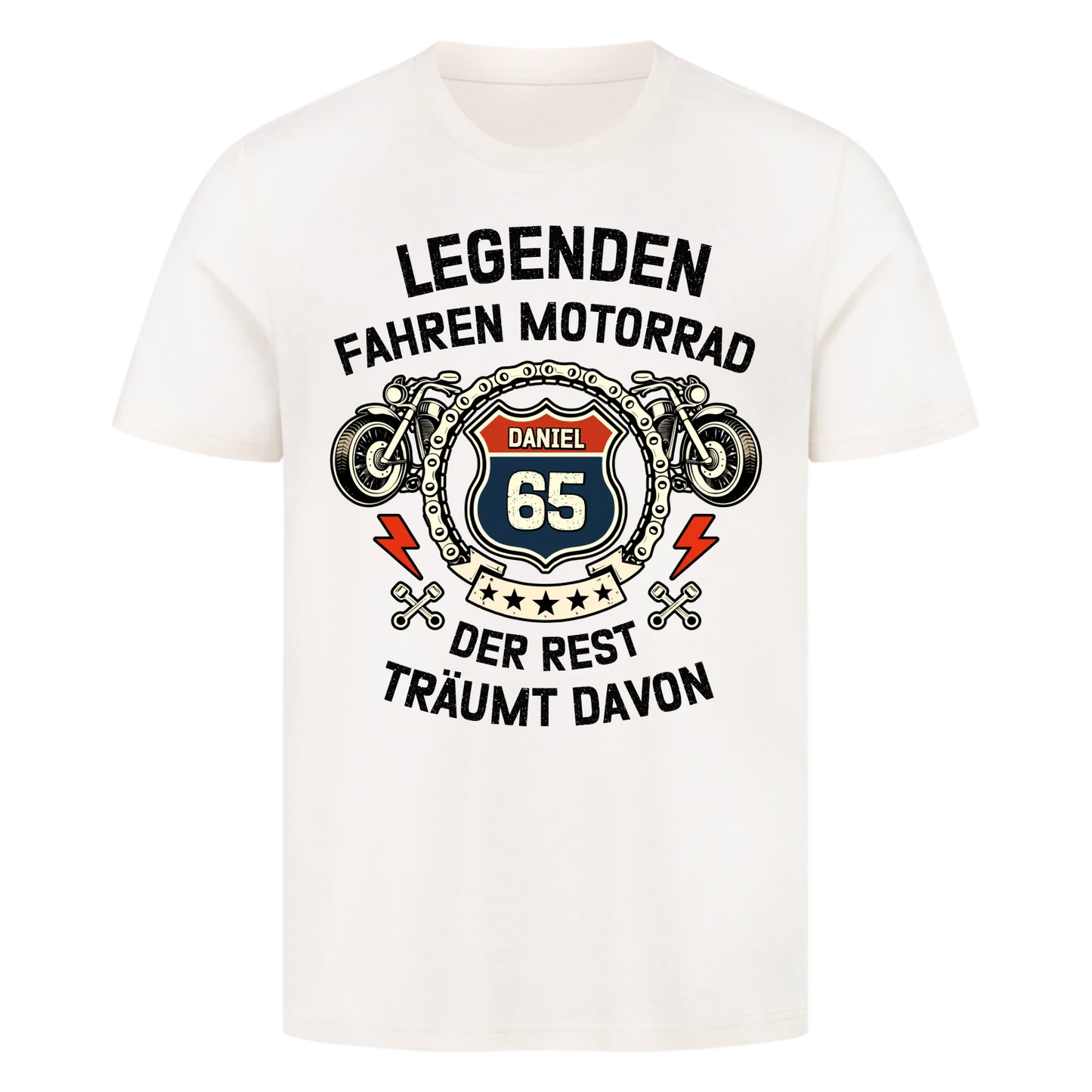 Legenden fahren Motorrad hell personalisiertes Premium T-Shirt