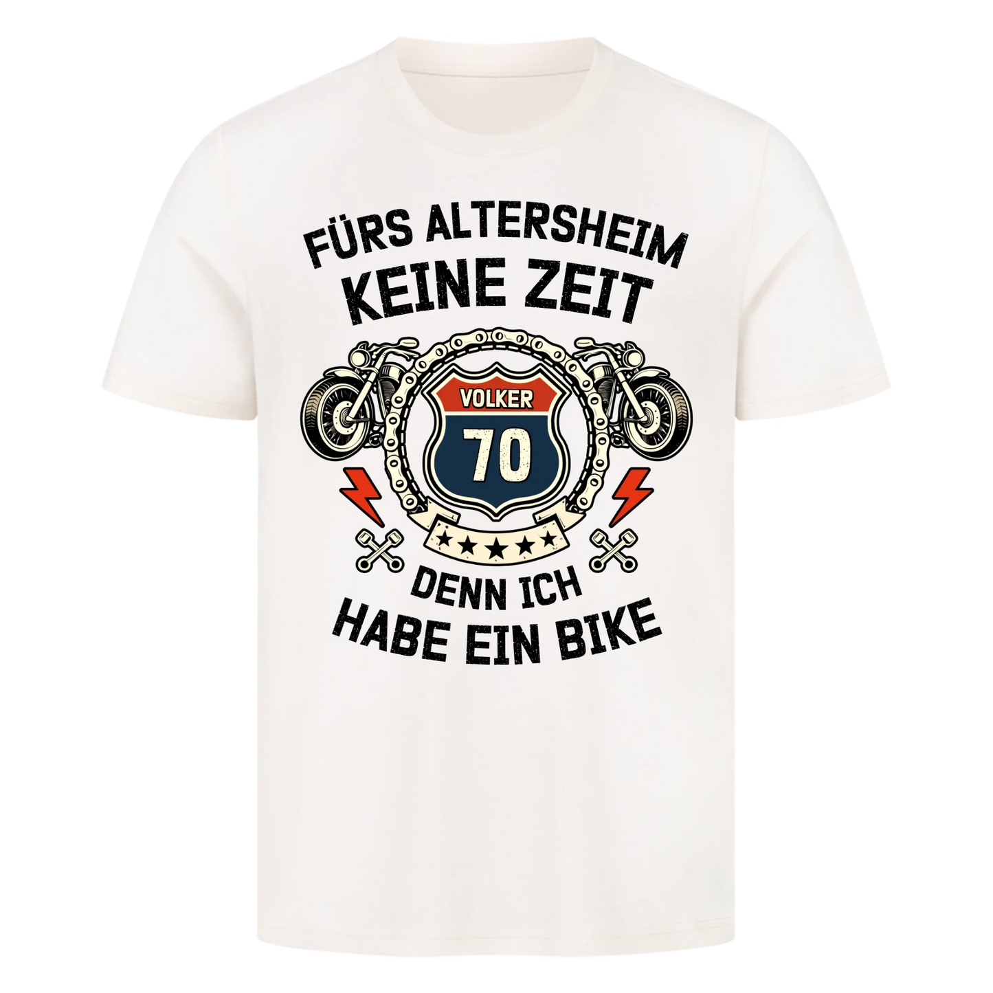 Altersheim keine Zeit helles personalisiertes Premium T-Shirt
