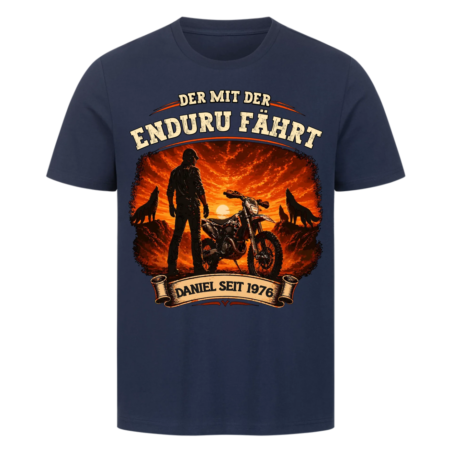 Der mit der Enduru fährt personalisiertes Premium T-Shirt