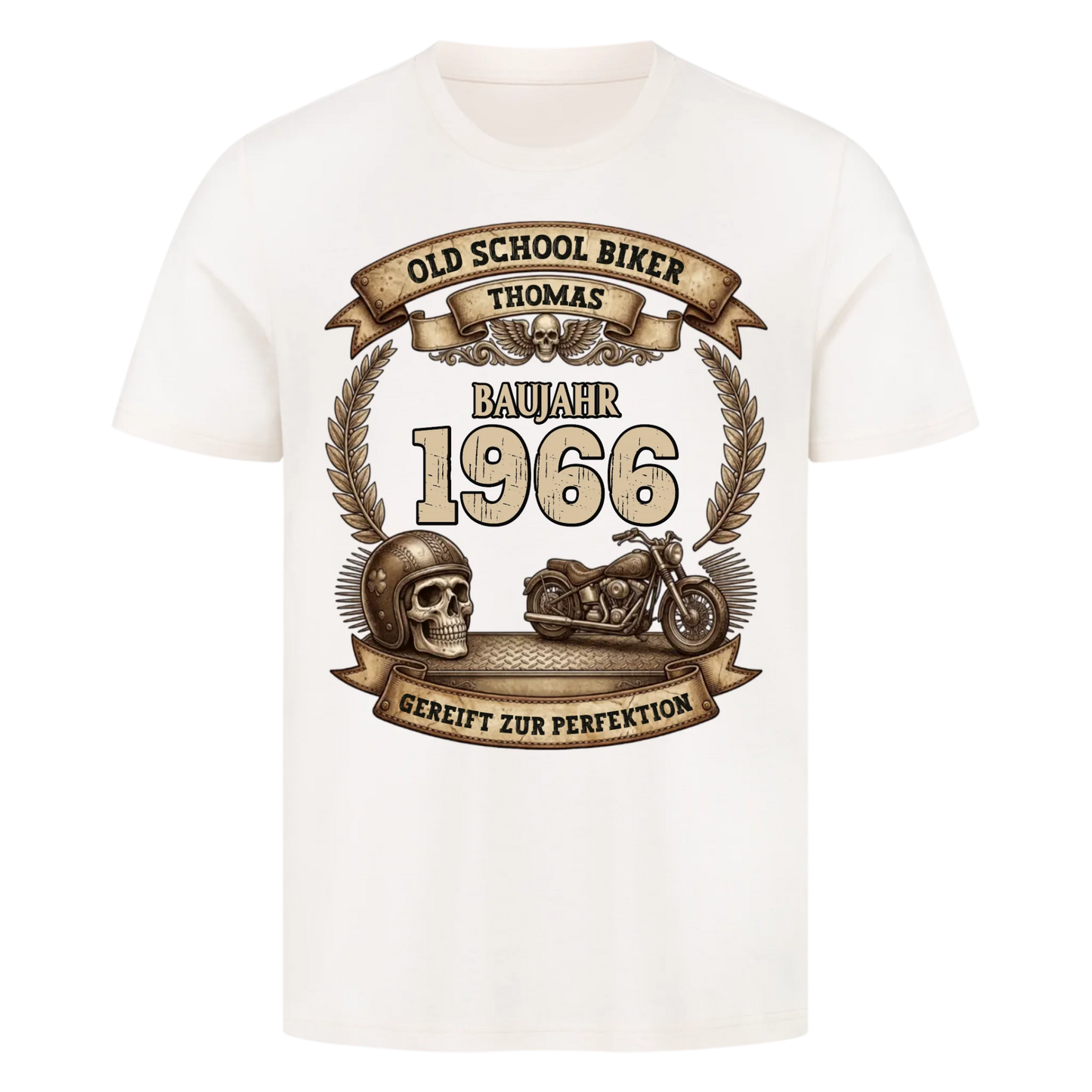 Old School Biker personalisiert Premium T-Shirt