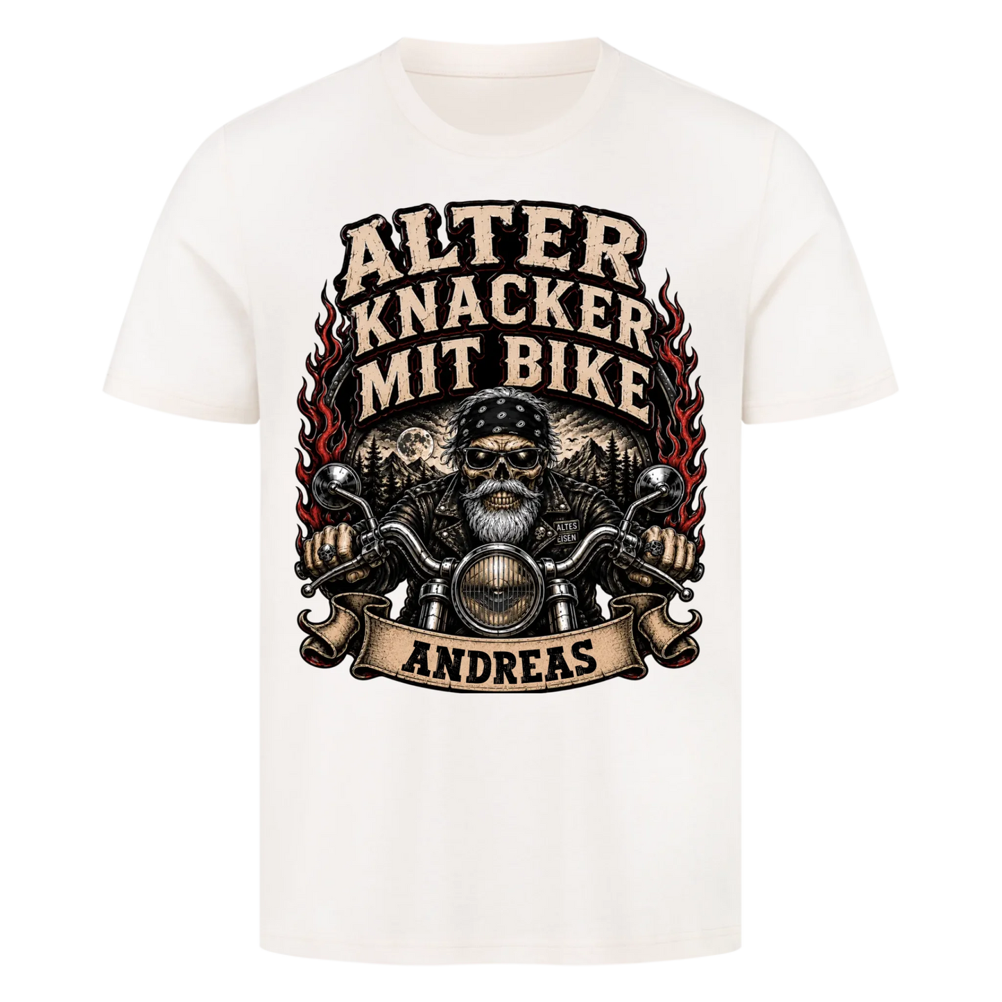 Alter Knacker mit Bike skul Name personalisiert Premium T-Shirt