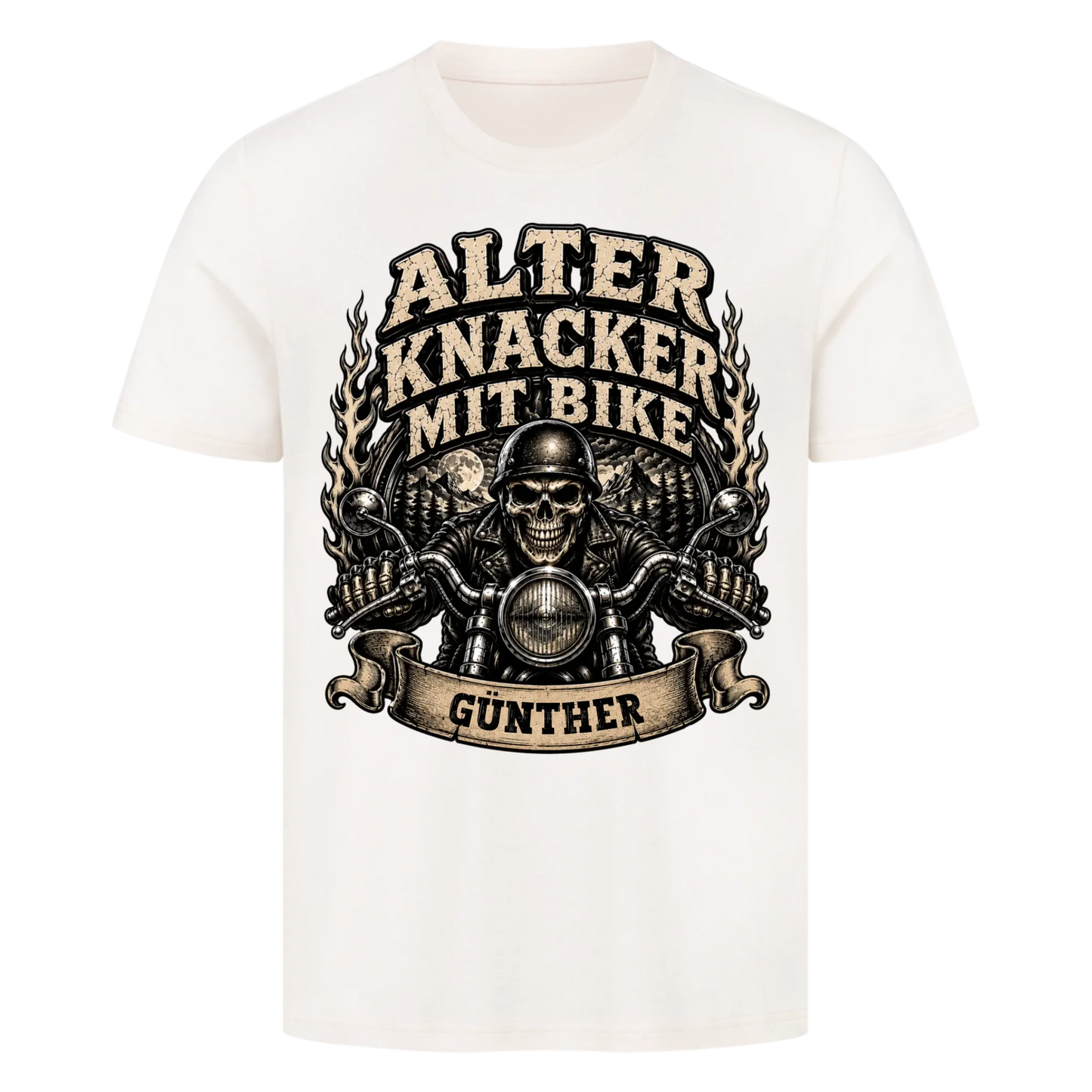 Alter Knacker mit Bike skul edition Name personalisiert Premium T-Shirt
