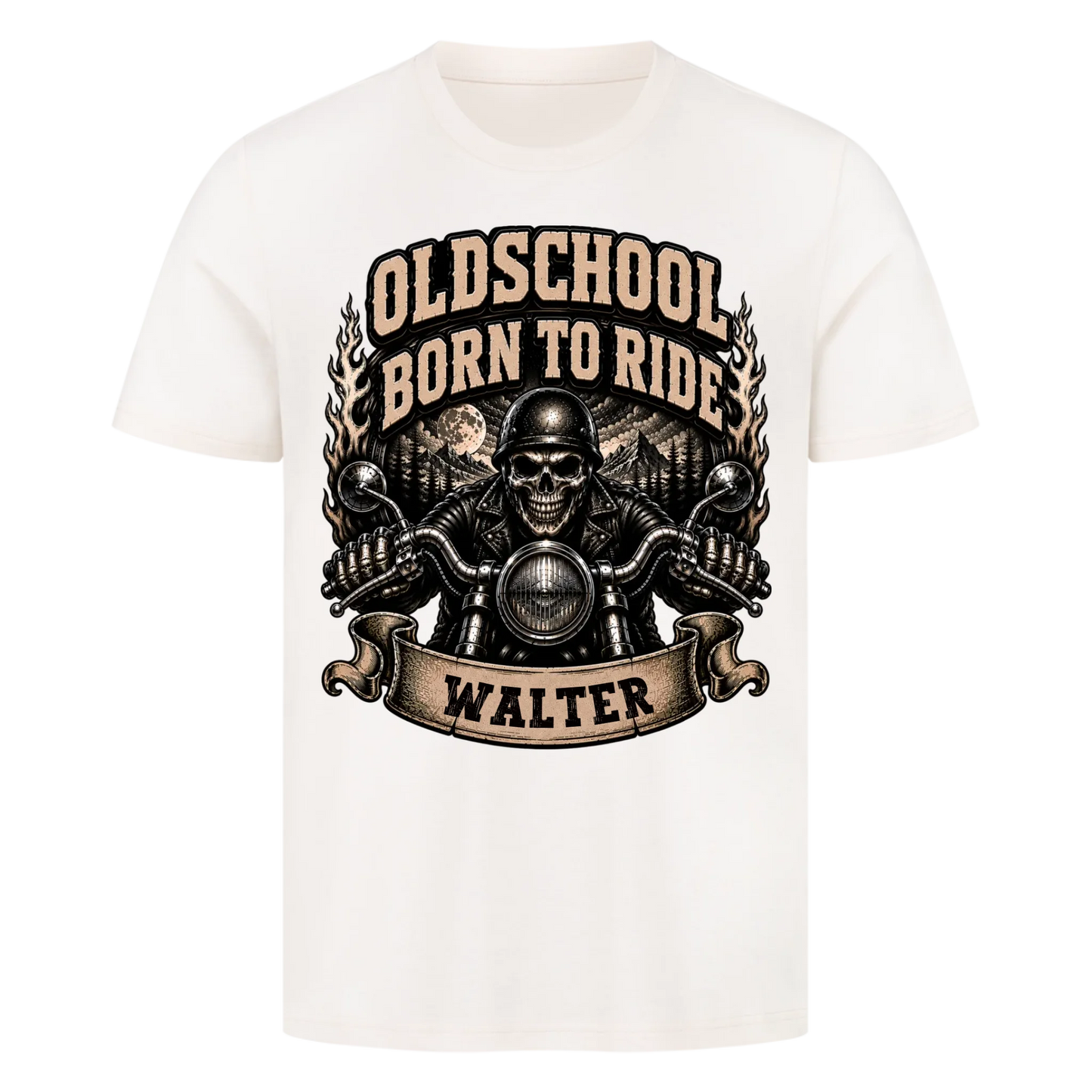 Oldschool born to ride personalisiert Premium T-Shirt