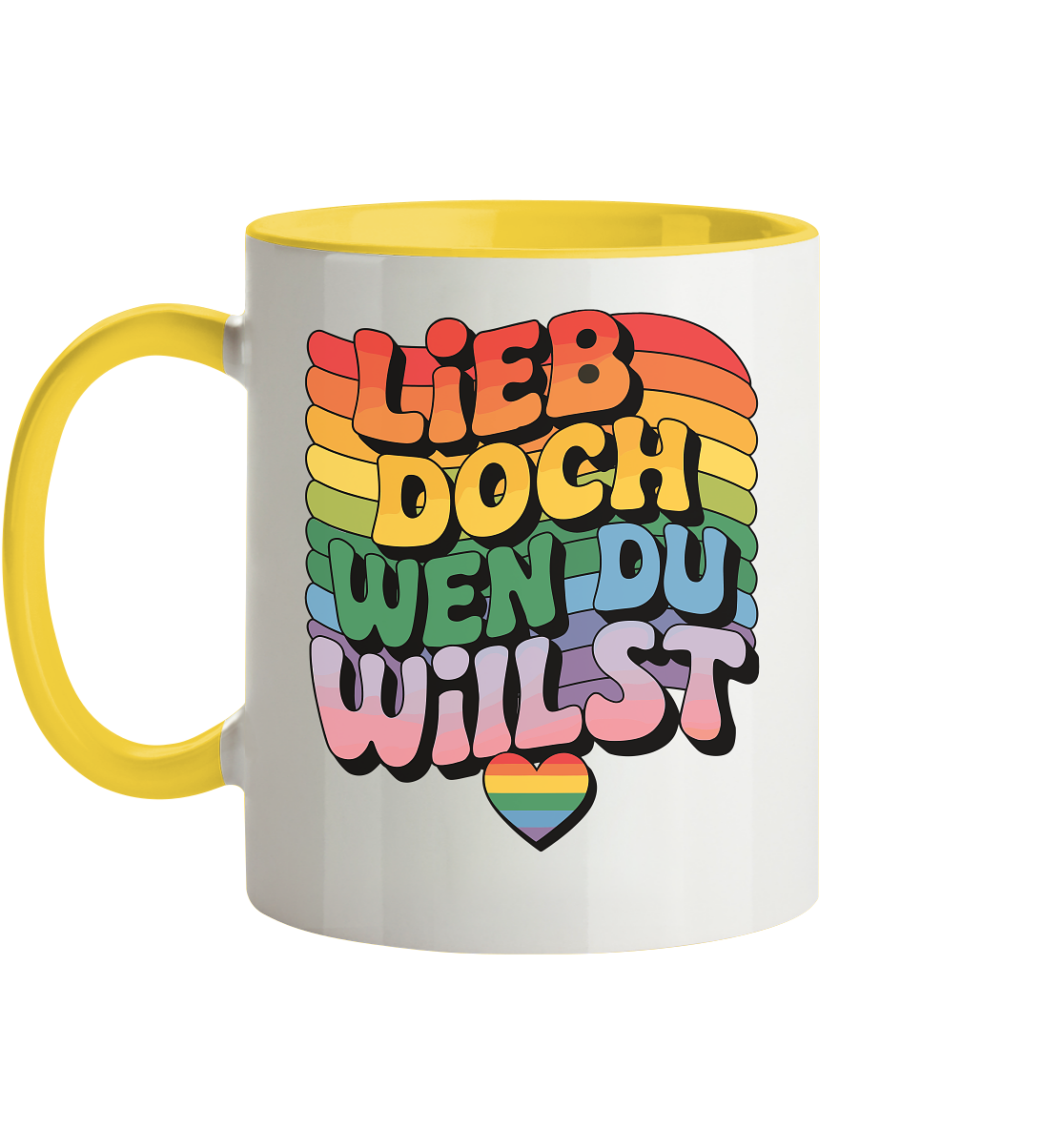 "Lieb doch, wen du willst" – LGBTQ-Design - Tasse zweifarbig