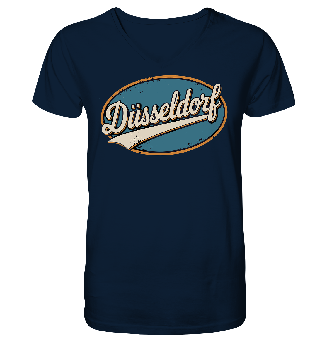 Düsseldorf Retro – Stilvolle Nostalgie trifft modernen Look - Mens Organic V-Neck Shirt