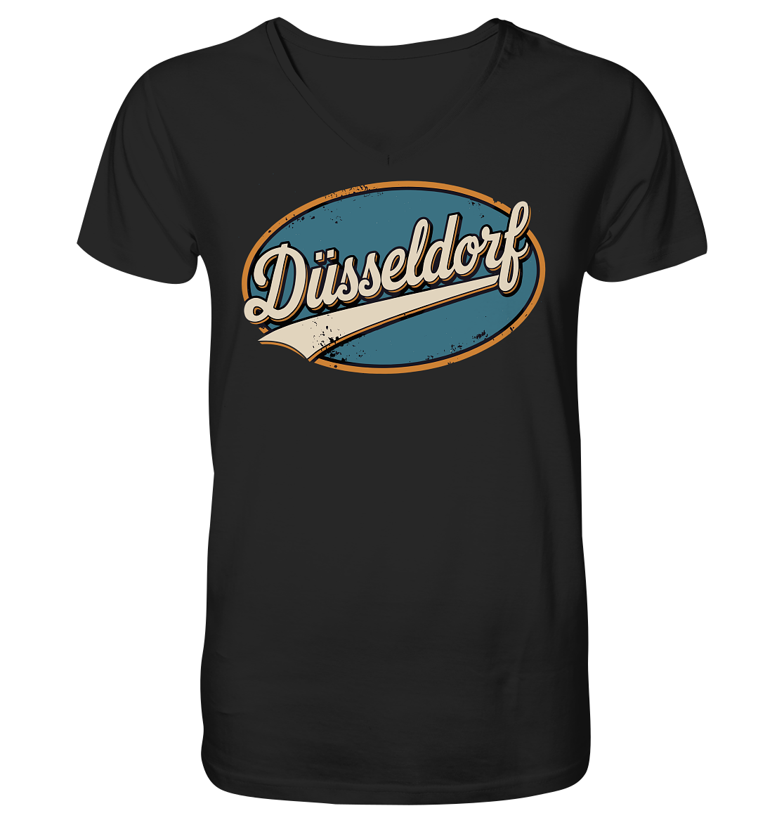 Düsseldorf Retro – Stilvolle Nostalgie trifft modernen Look - Mens Organic V-Neck Shirt
