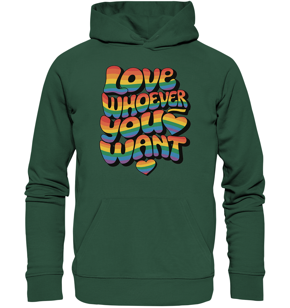 "Love whoever you want" – LGBTQ-Design - Organic Basic Hoodie
