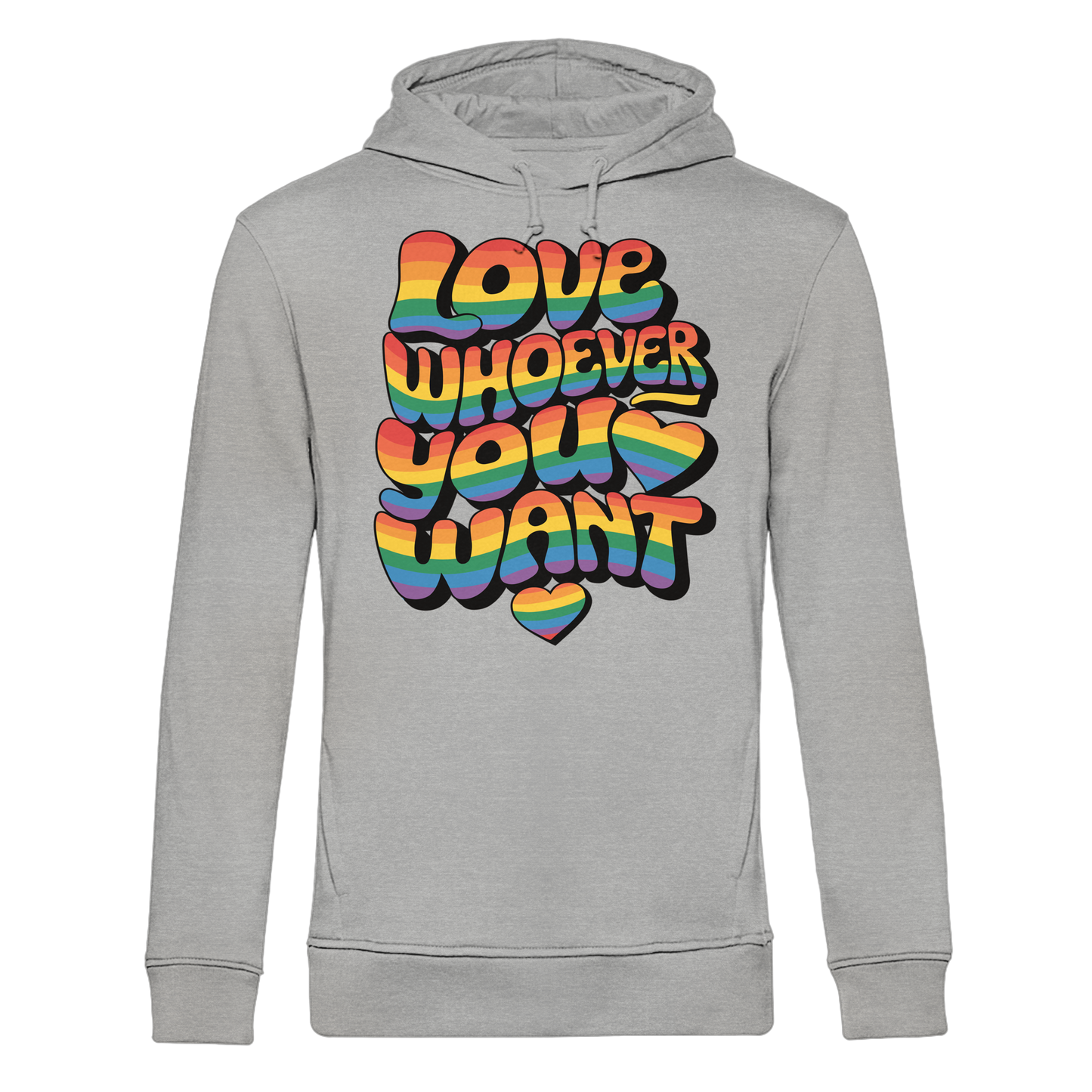"Love whoever you want" – LGBTQ-Design - Organic Hoodie B&C