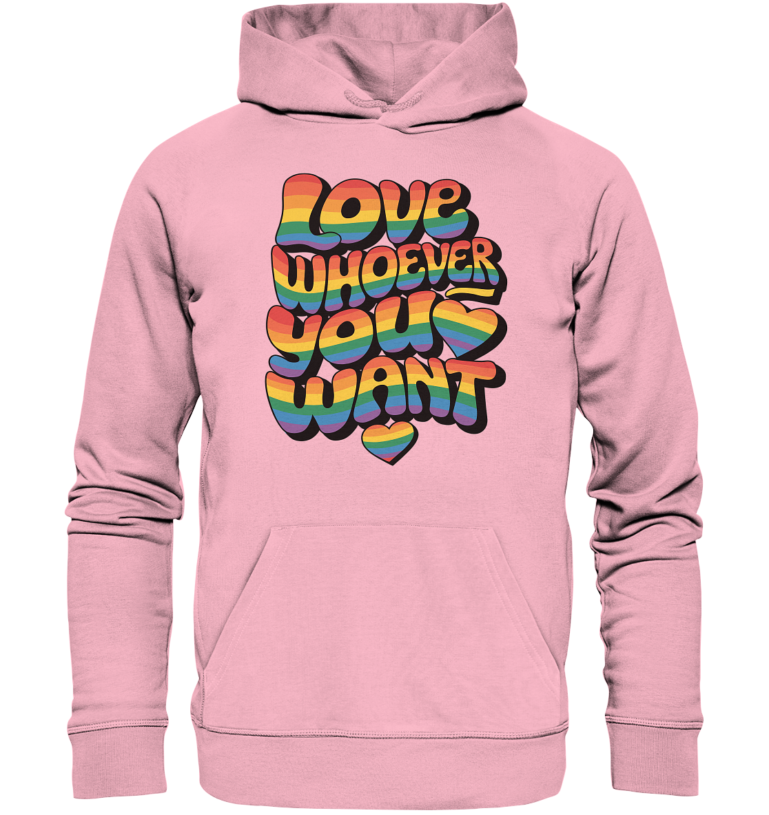 "Love whoever you want" – LGBTQ-Design - Organic Hoodie