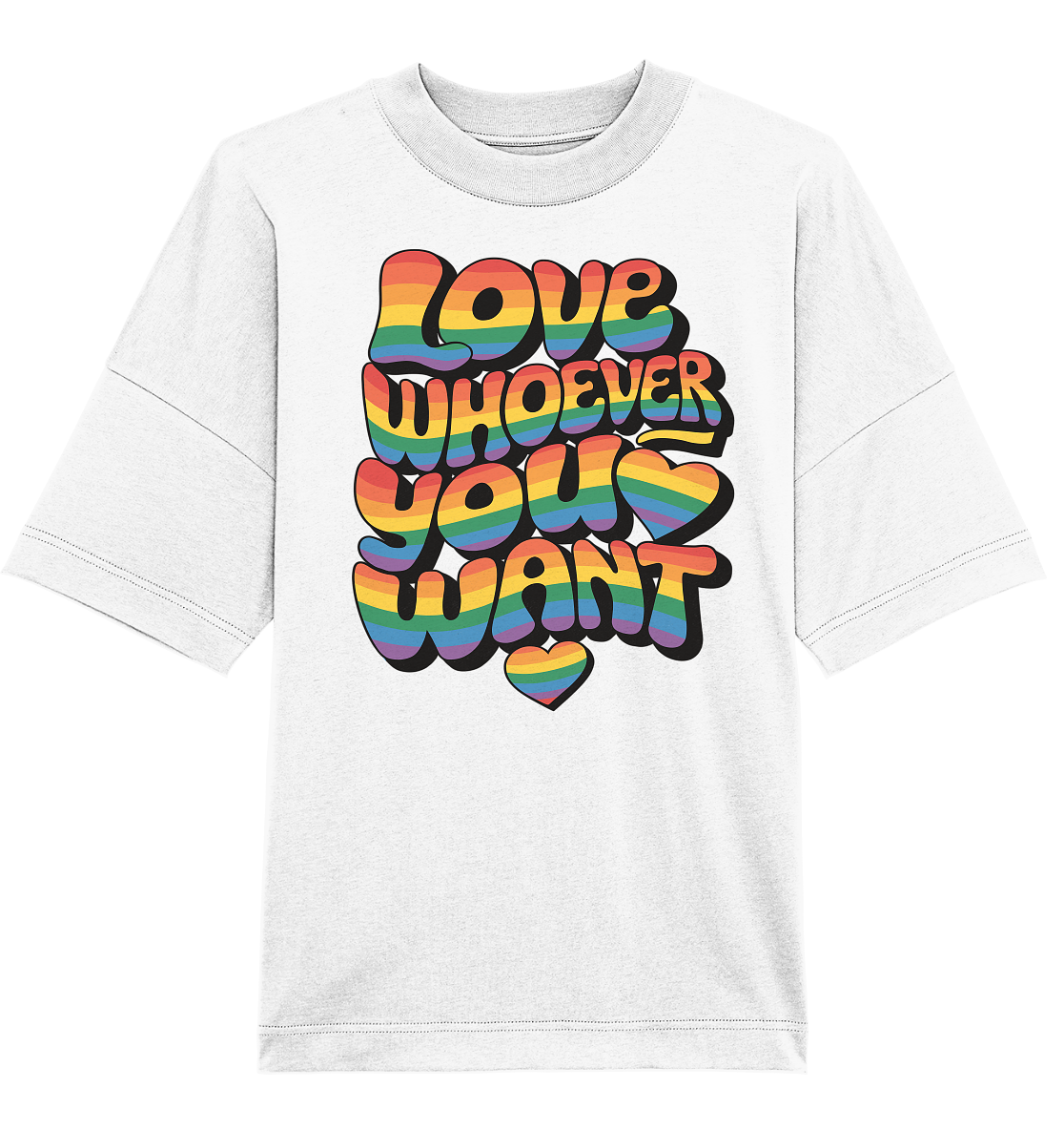 "Love whoever you want" – LGBTQ-Design - Organic Oversize Shirt