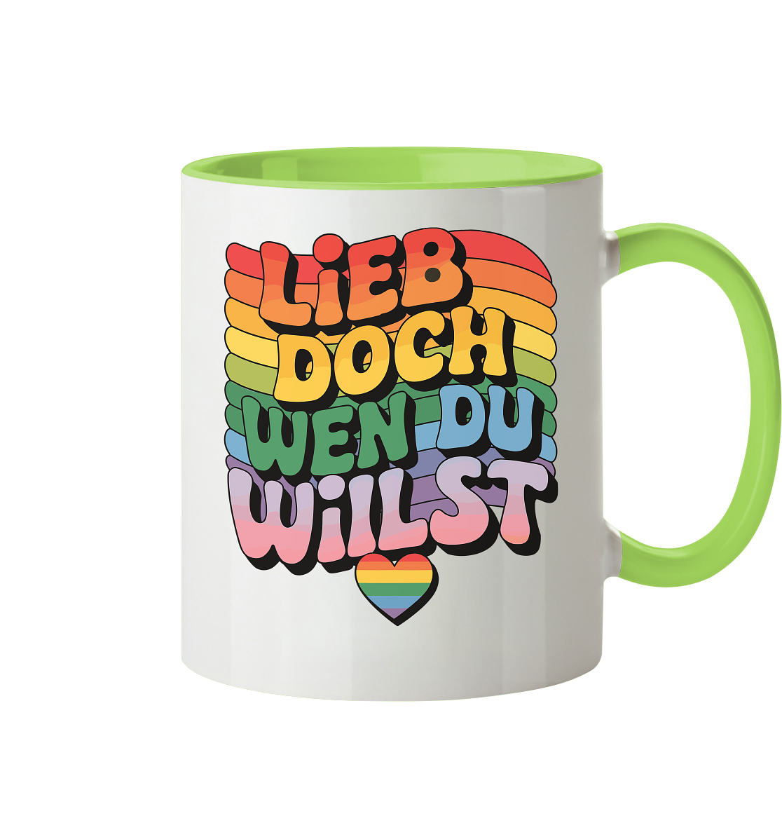 "Lieb doch, wen du willst" – LGBTQ-Design - Tasse zweifarbig