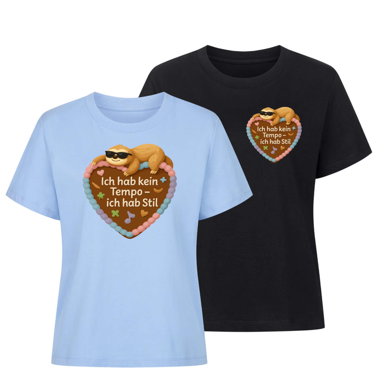 Lebkuchenherz faultier lady shirt