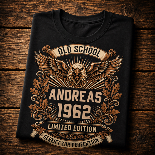 Personalisiertes Old School Adler T-Shirt – Limited Edition mit Name & Jahrgang Premium T-Shirt