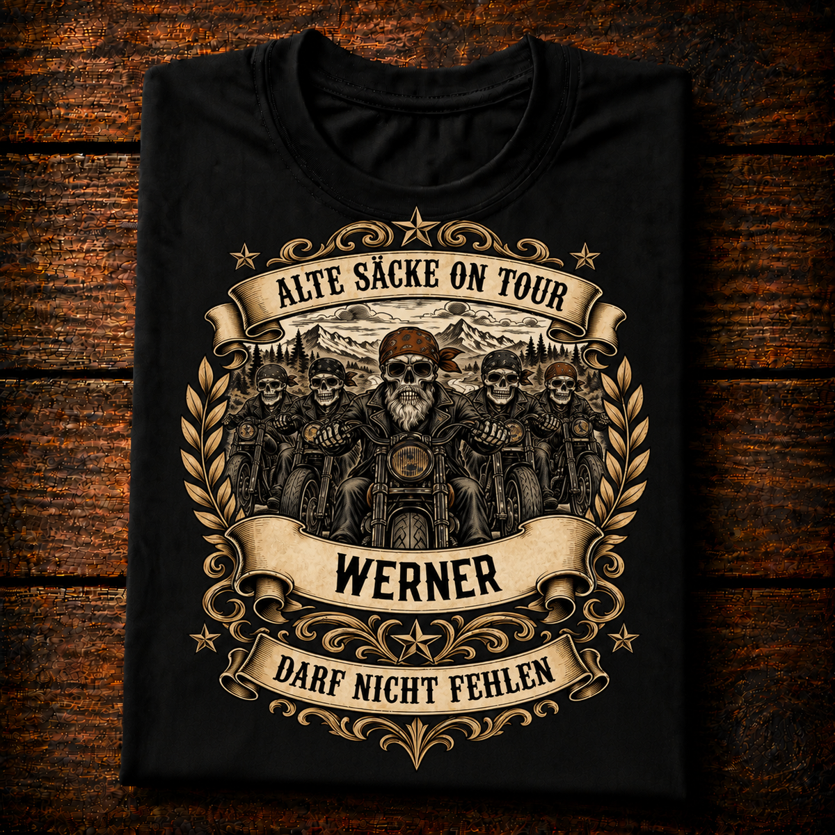 Alte Säcke on Tour – Lustiges Motorrad Premium Shirt mit deinem Namen