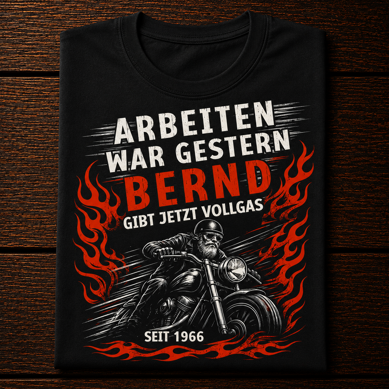 Personalisiertes Biker Premium T-Shirt – Arbeiten war gestern – Wunschname & Jahr