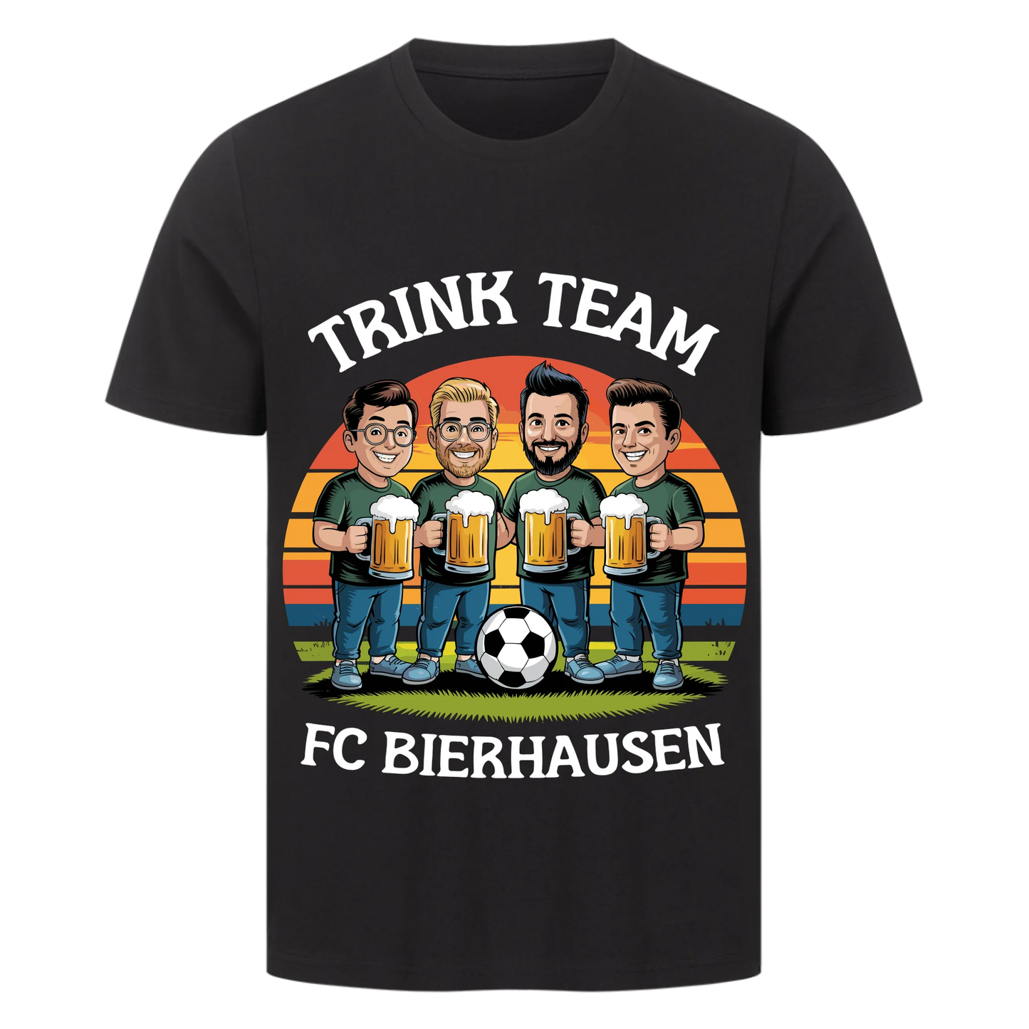 ⚽🍺 Trink Team FC Bierhausen – Personalisiert T032 Premium T-Shirt