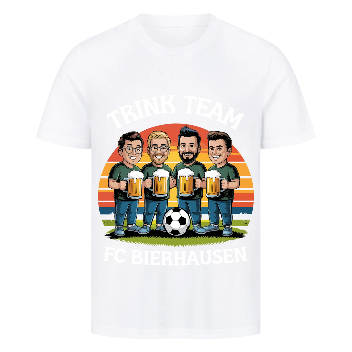⚽🍺 Trink Team FC Bierhausen – Personalisiert T032 Premium T-Shirt