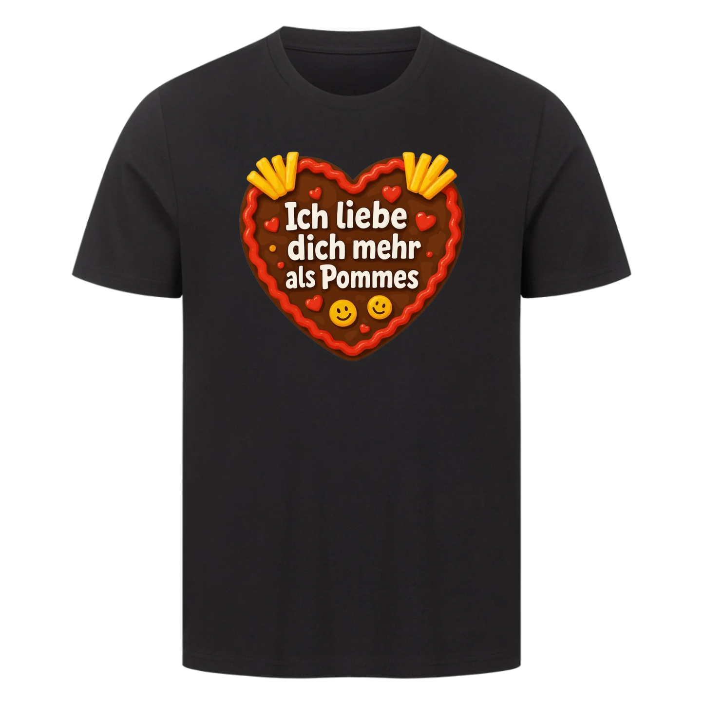 T-Shirt Ich liebe dich mehr als Pommes