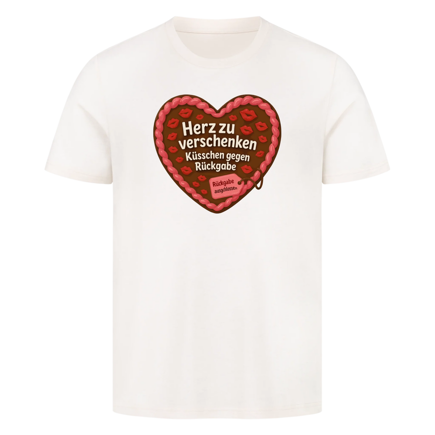 T-Shirt Herz zu verschenken Küsschen gegen Rückgabe