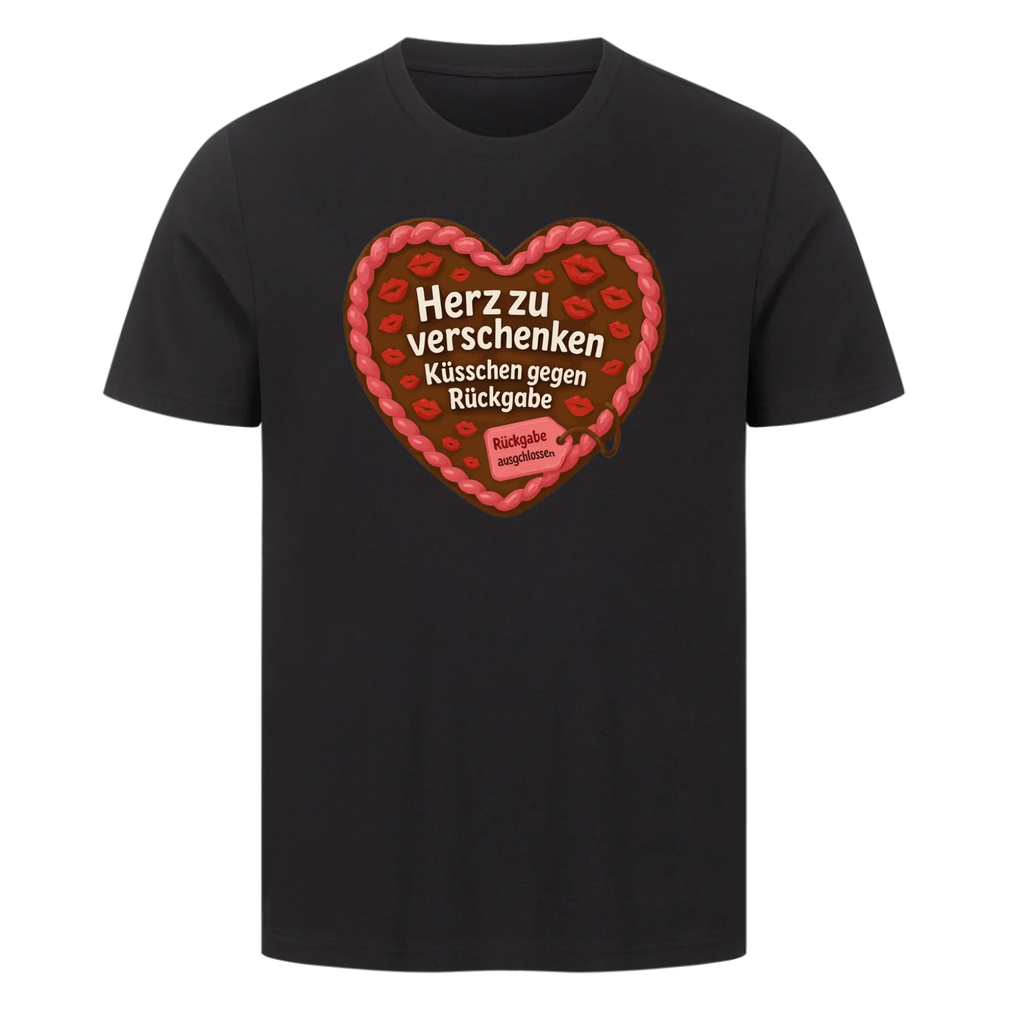 T-Shirt Herz zu verschenken Küsschen gegen Rückgabe