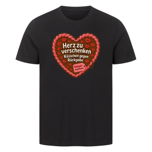 T-Shirt Herz zu verschenken Küsschen gegen Rückgabe