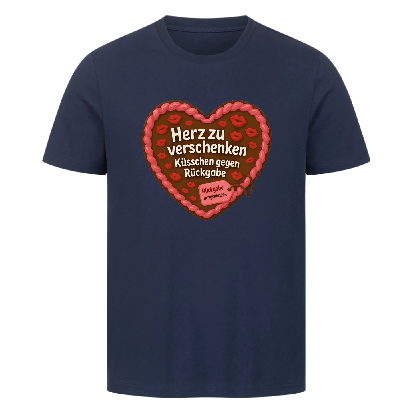 T-Shirt Herz zu verschenken Küsschen gegen Rückgabe