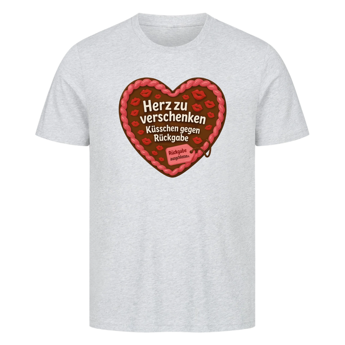 T-Shirt Herz zu verschenken Küsschen gegen Rückgabe