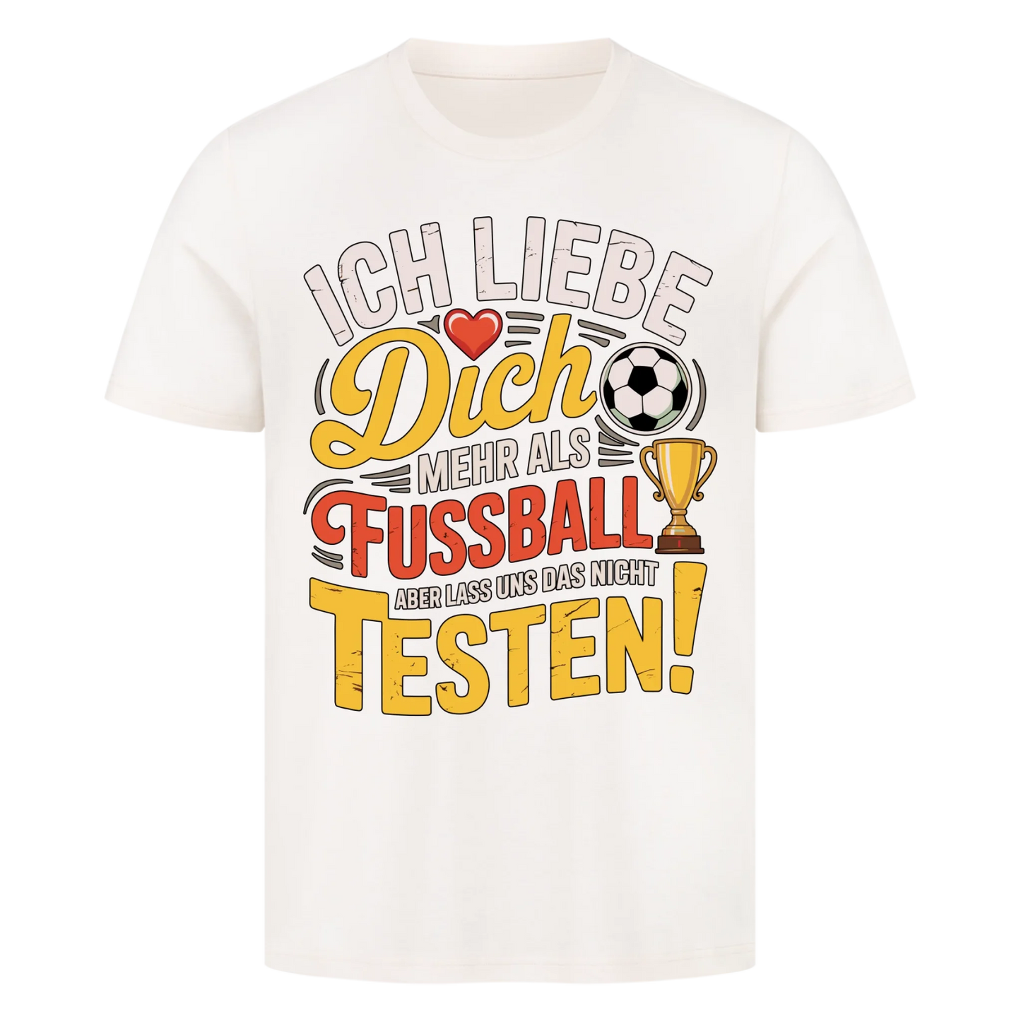 Ich liebe dich mehr als Fussball premium T-Shirt