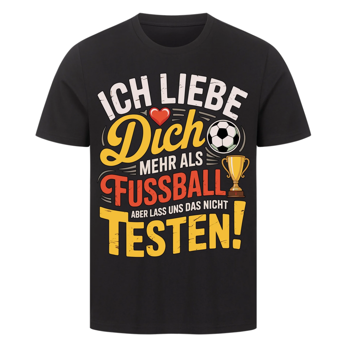 Ich liebe dich mehr als Fussball premium T-Shirt