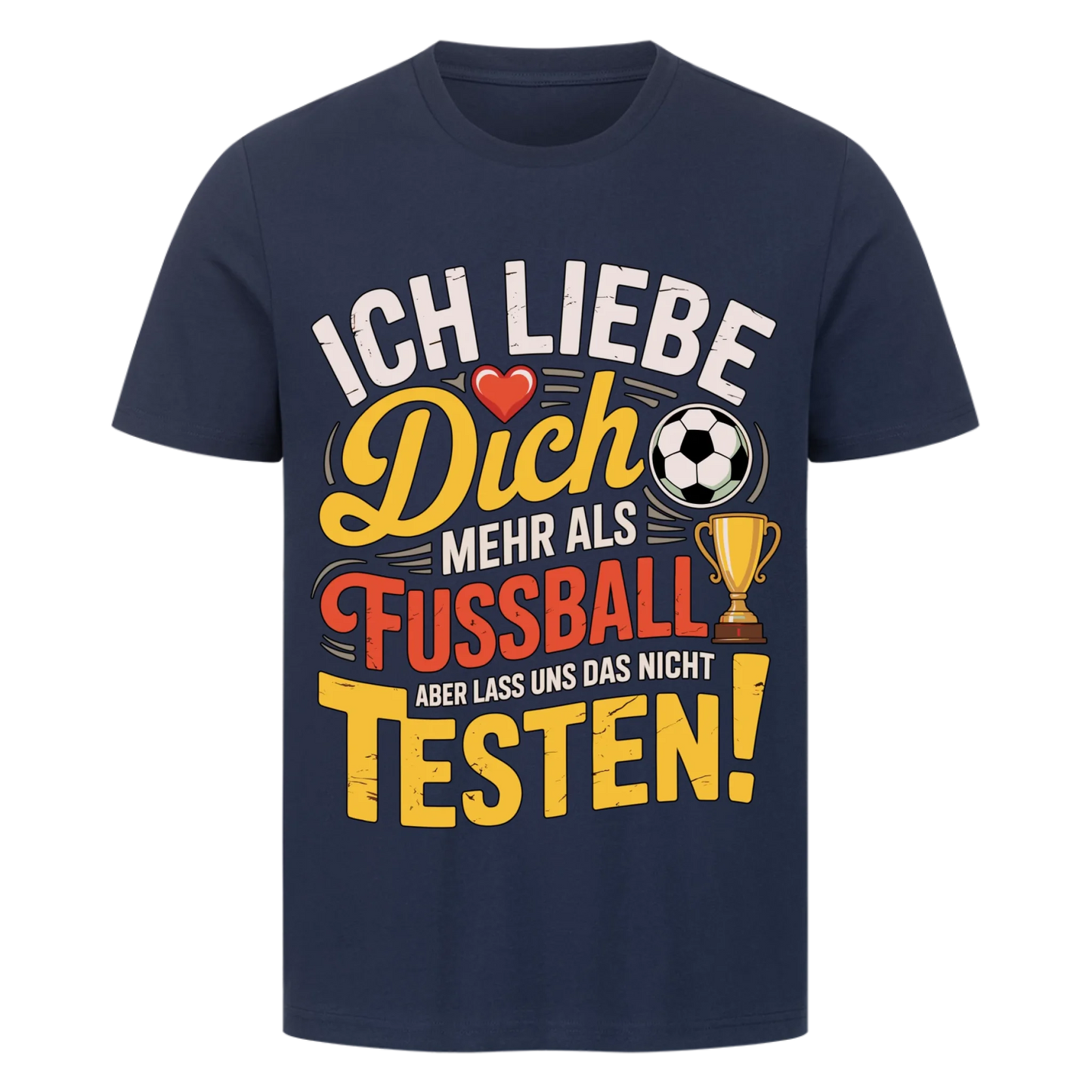 Ich liebe dich mehr als Fussball premium T-Shirt
