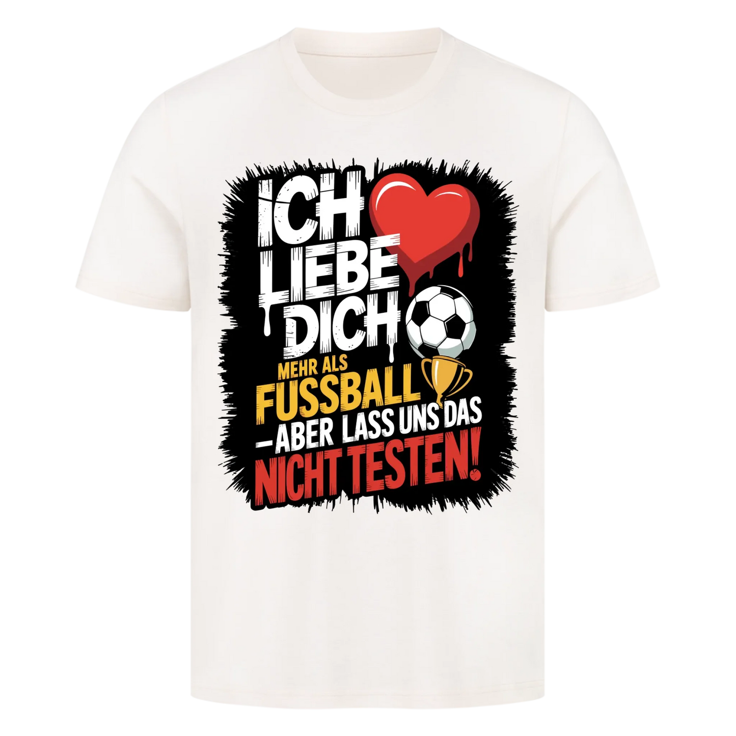 Ich liebe dich mehr als Fussball premium T-Shirt