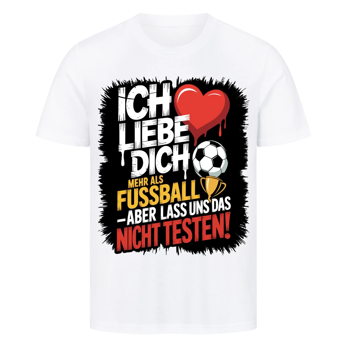 Ich liebe dich mehr als Fussball premium T-Shirt