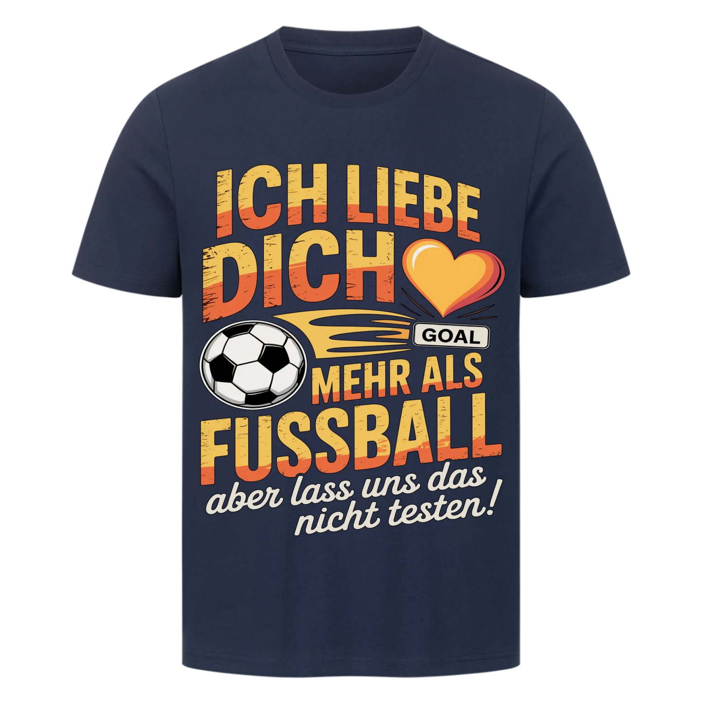Ich liebe dich mehr als Fussball premium T-Shirt