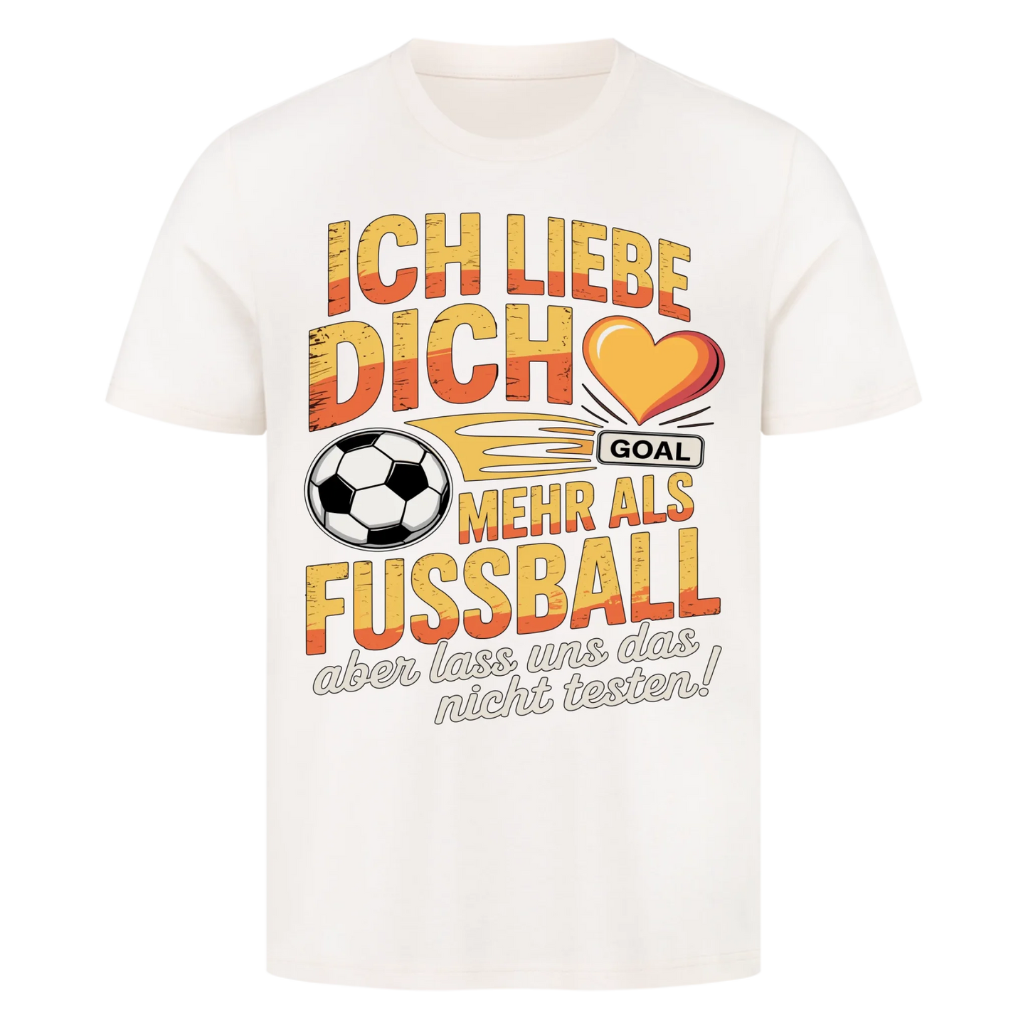 Ich liebe dich mehr als Fussball premium T-Shirt