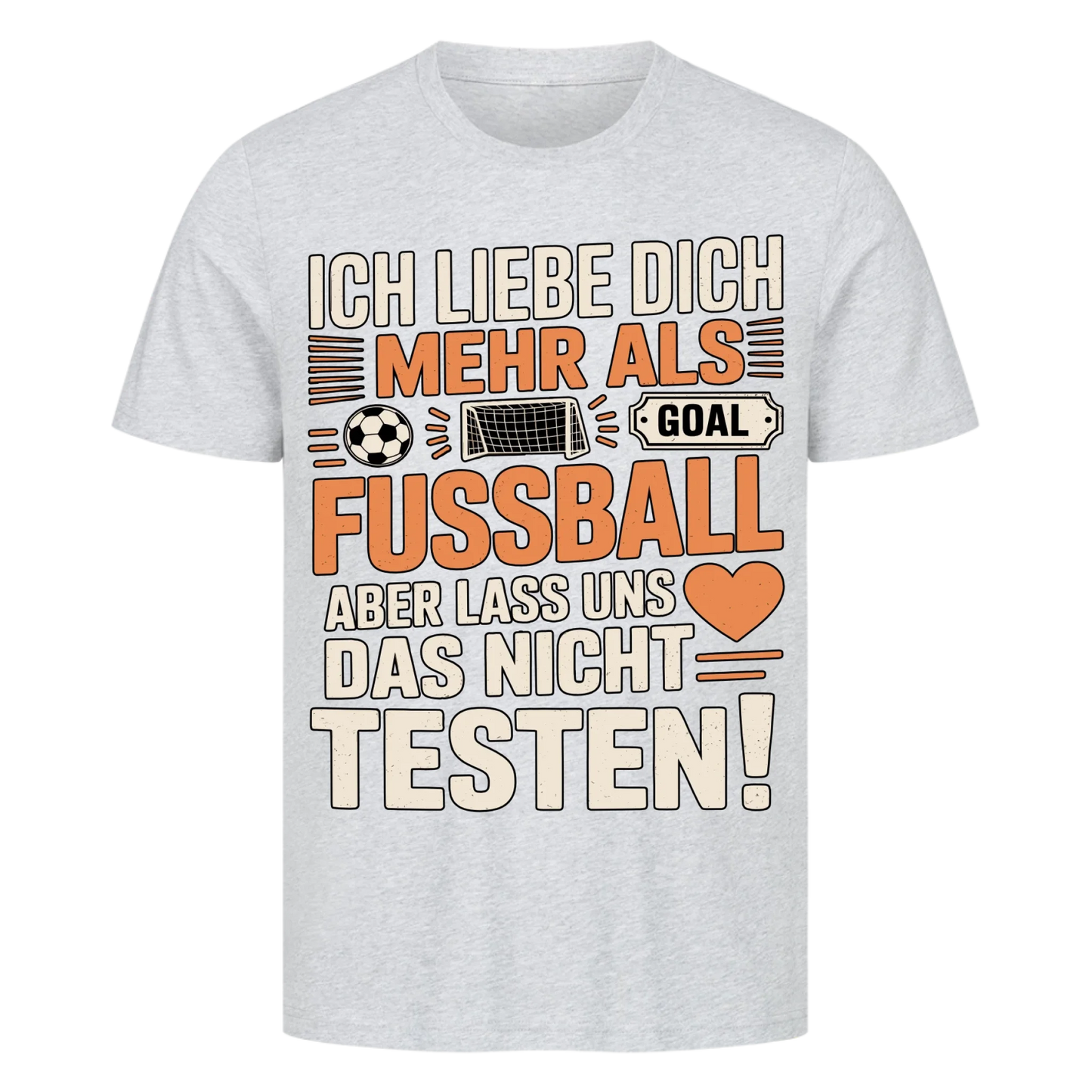 Ich liebe dich mehr als Fussball premium T-Shirt