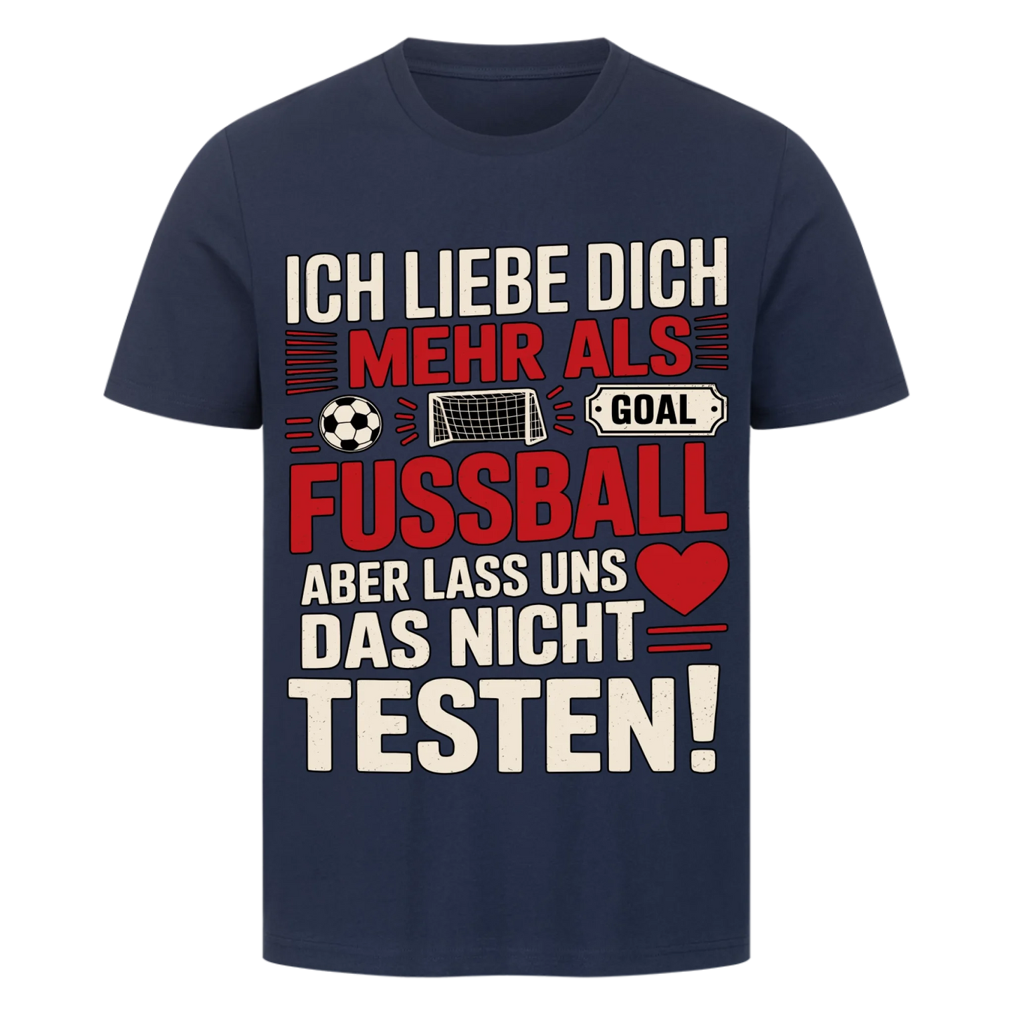 Ich liebe dich mehr als Fussball premium T-Shirt
