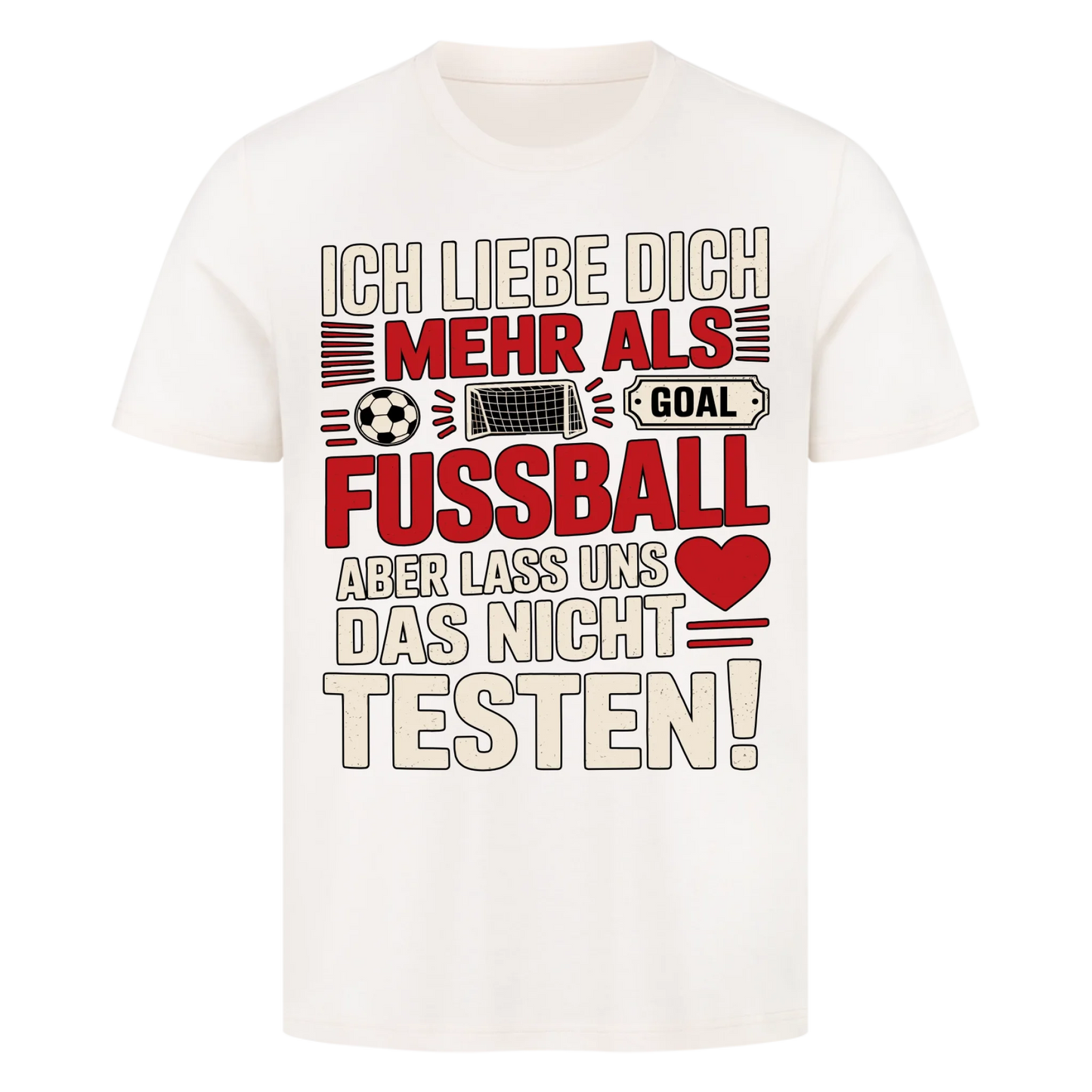 Ich liebe dich mehr als Fussball premium T-Shirt