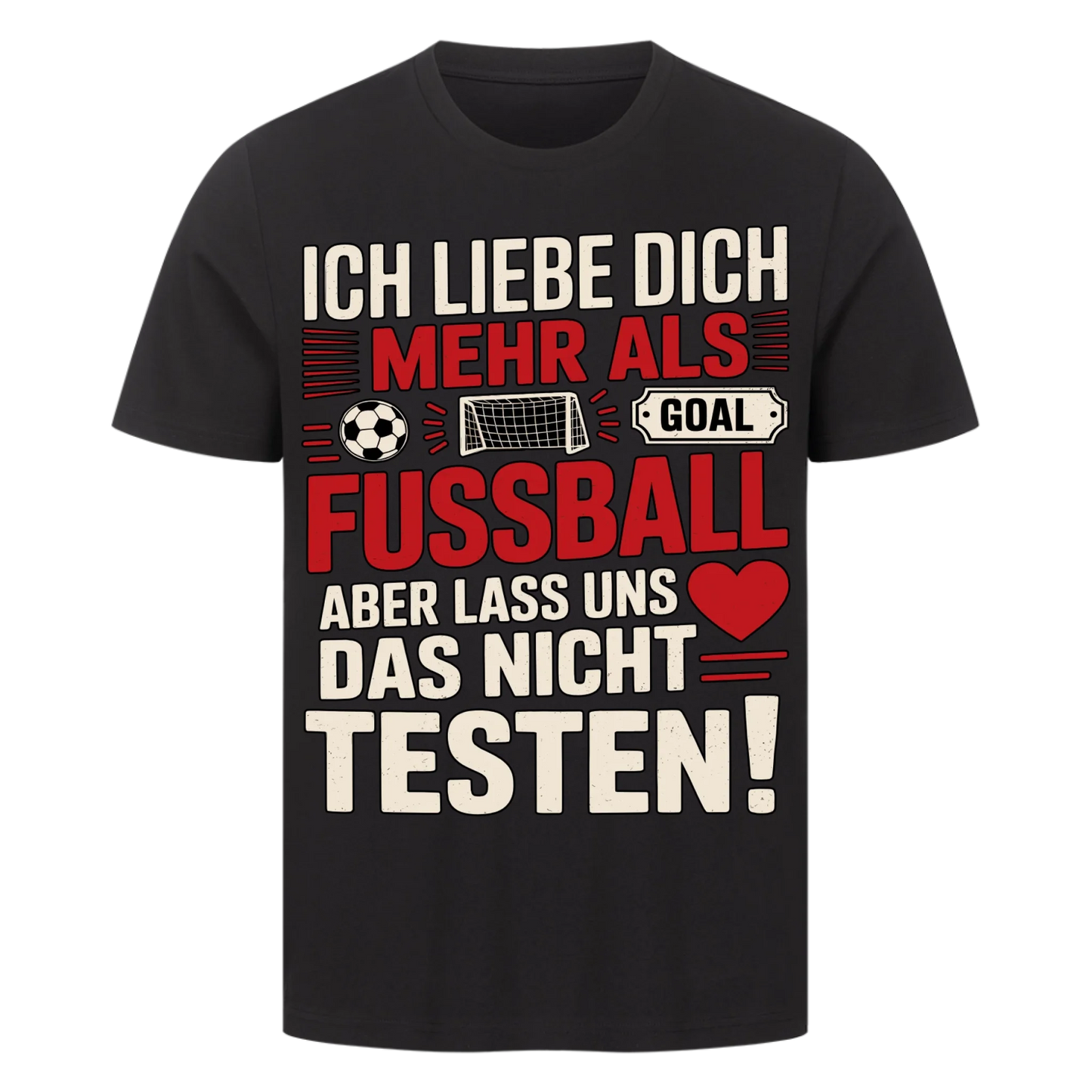 Ich liebe dich mehr als Fussball premium T-Shirt